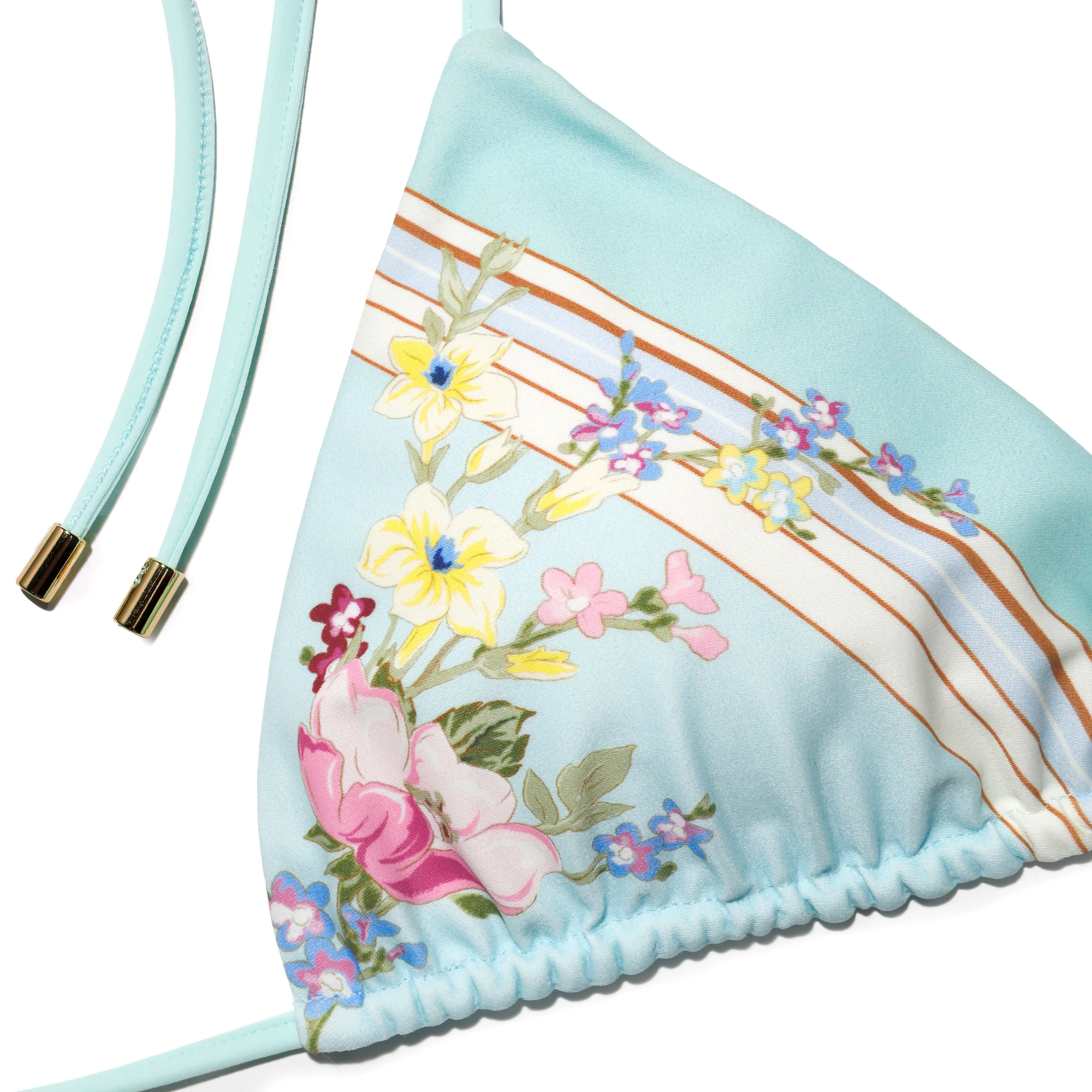 Mint Floral Bikini Top - Image 5