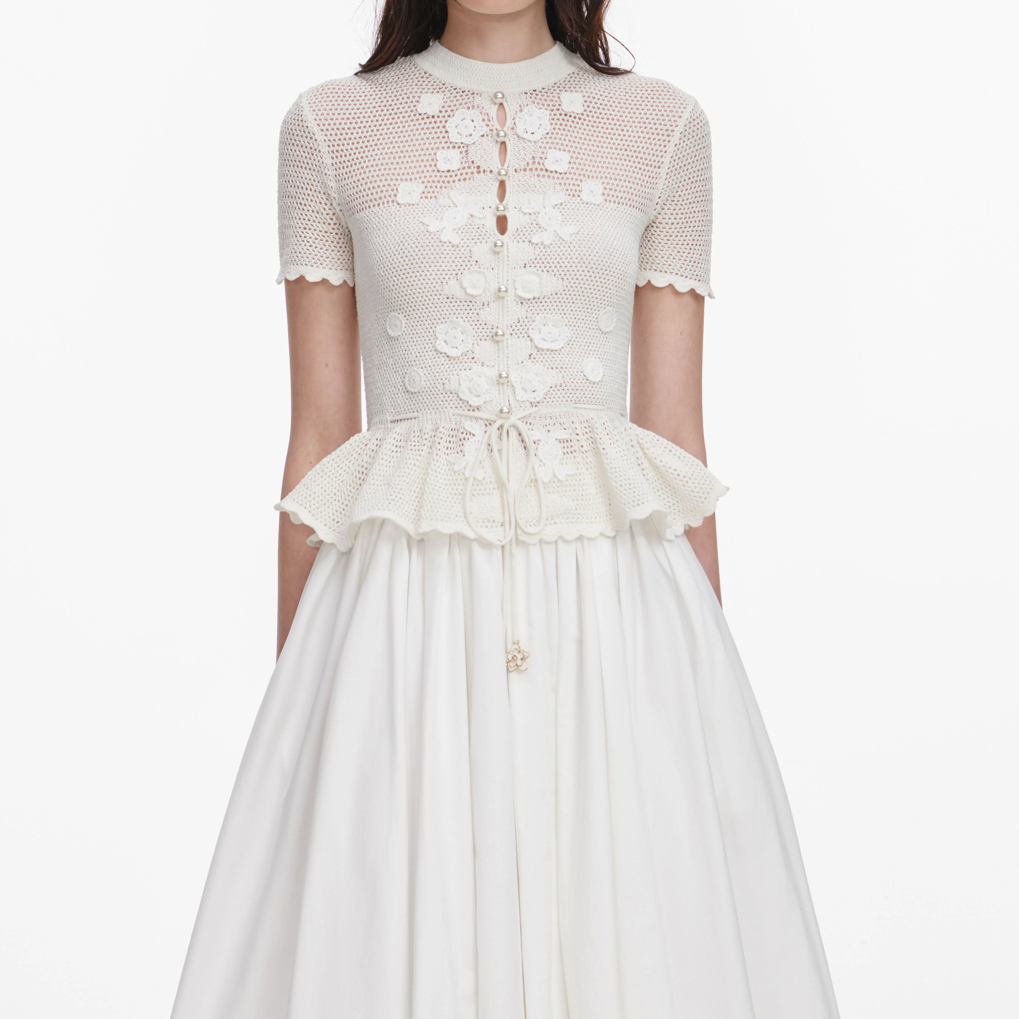 White Floral Crochet Top - Image 4