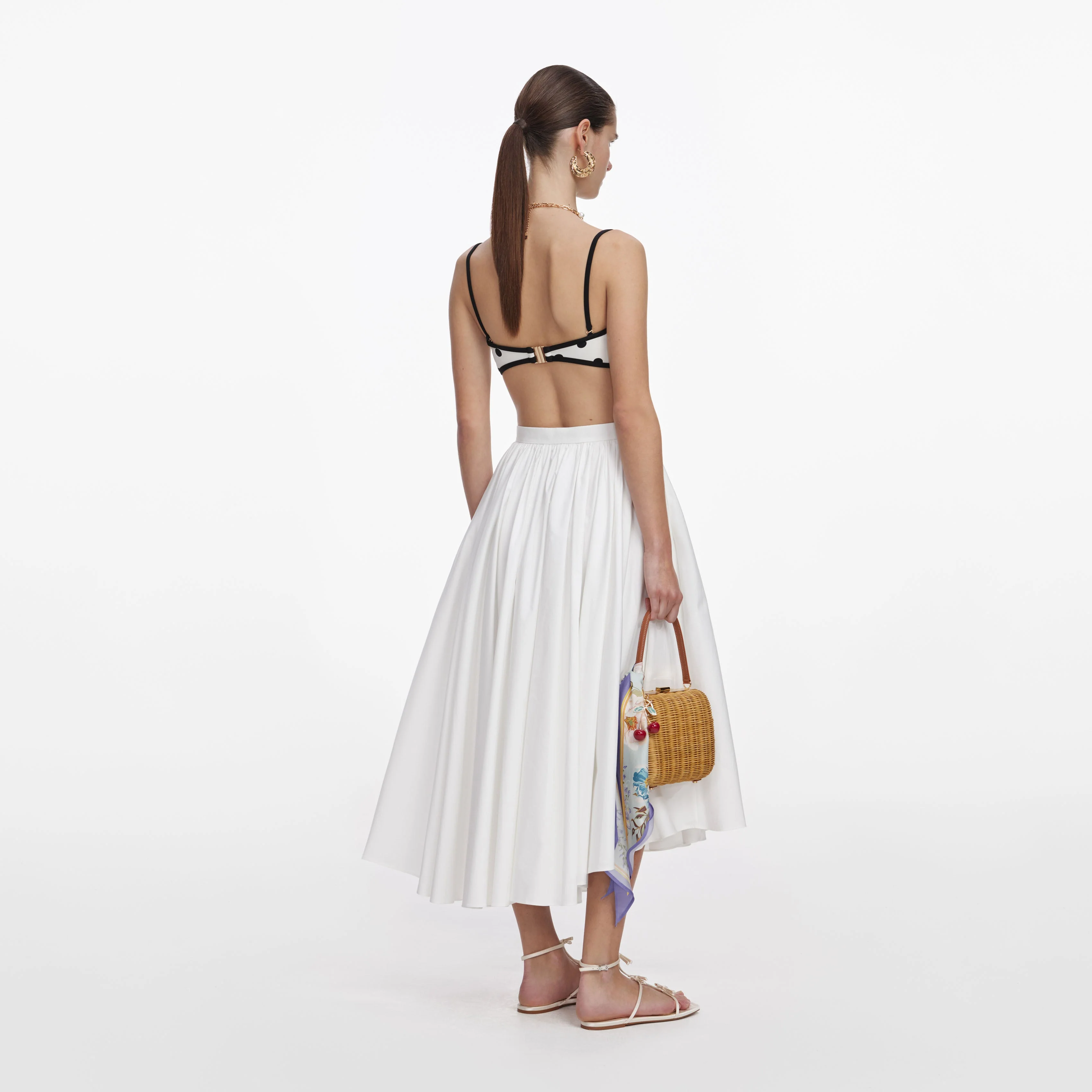 White Polka Dot Bikini Top - Image 3