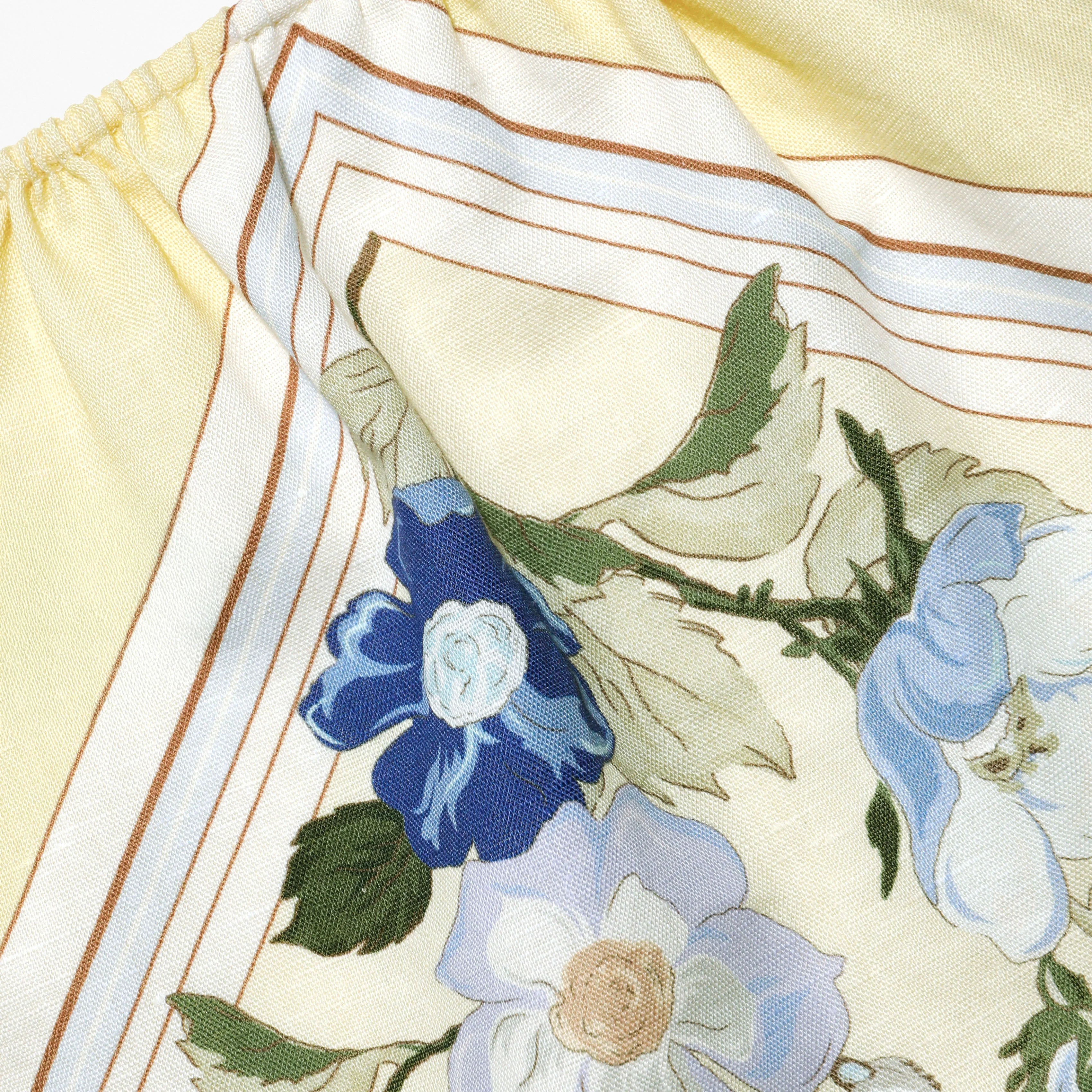 Yellow Floral Linen Top - Image 5