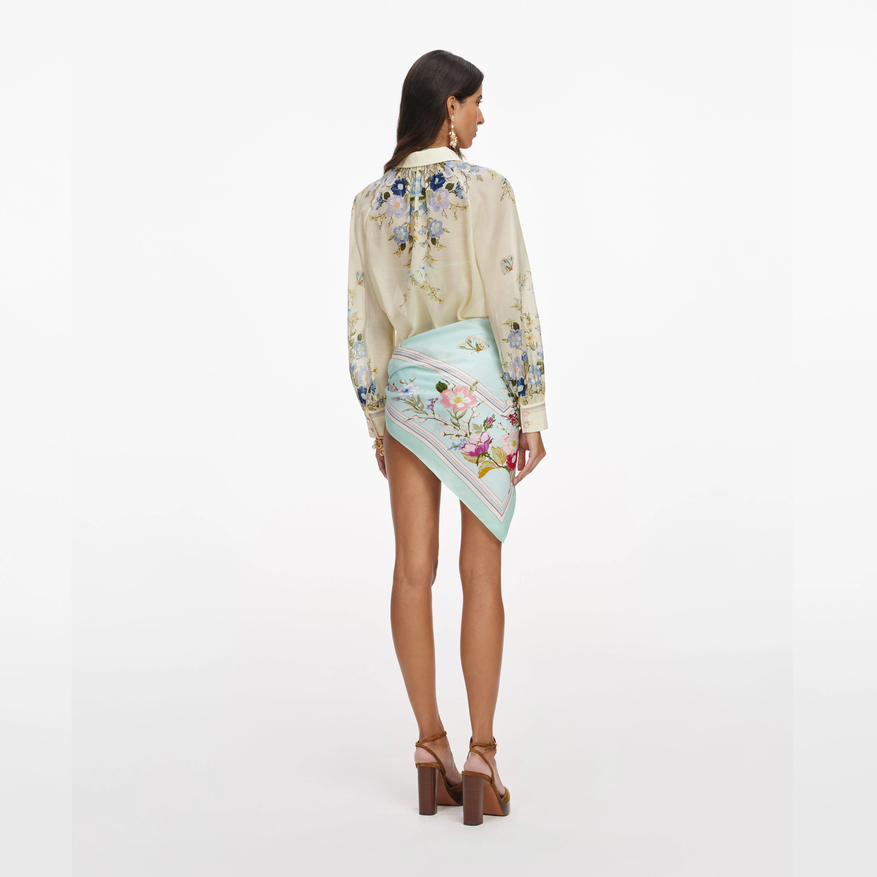 Yellow Floral Organza Blouse - Image 3