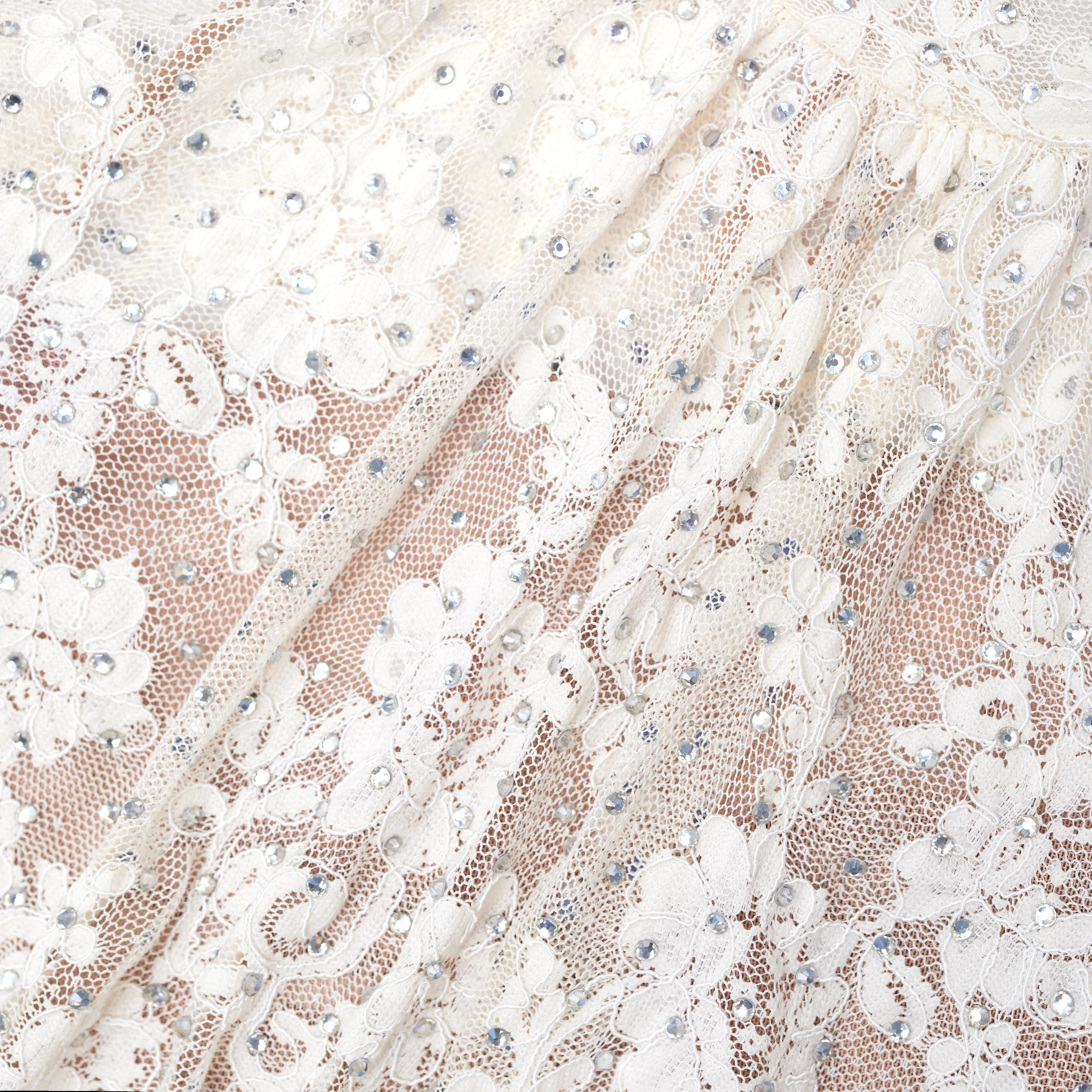 White Rhinestone Lace Maxi Dress - Image 5