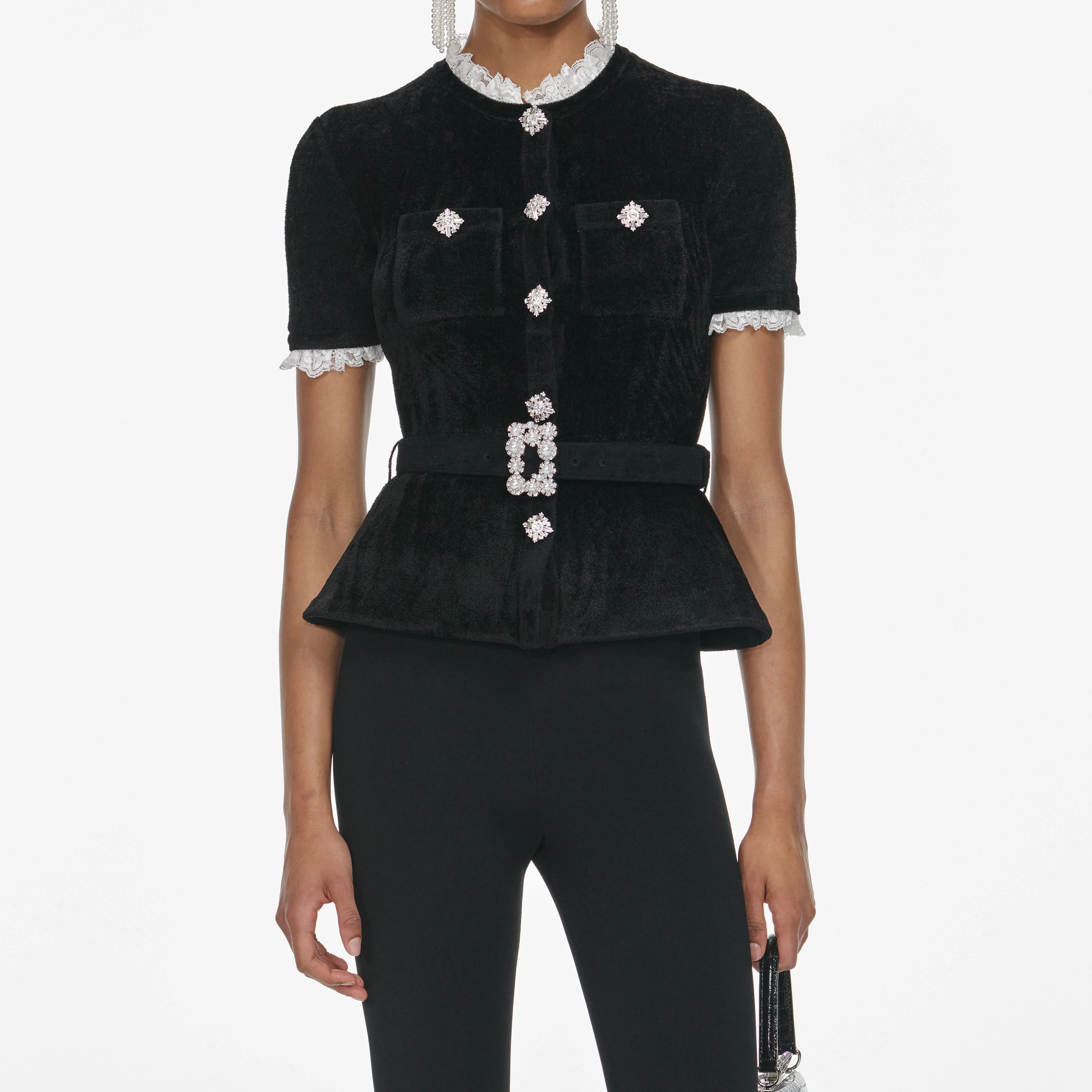 Black Chenille Knit Top - Image 4