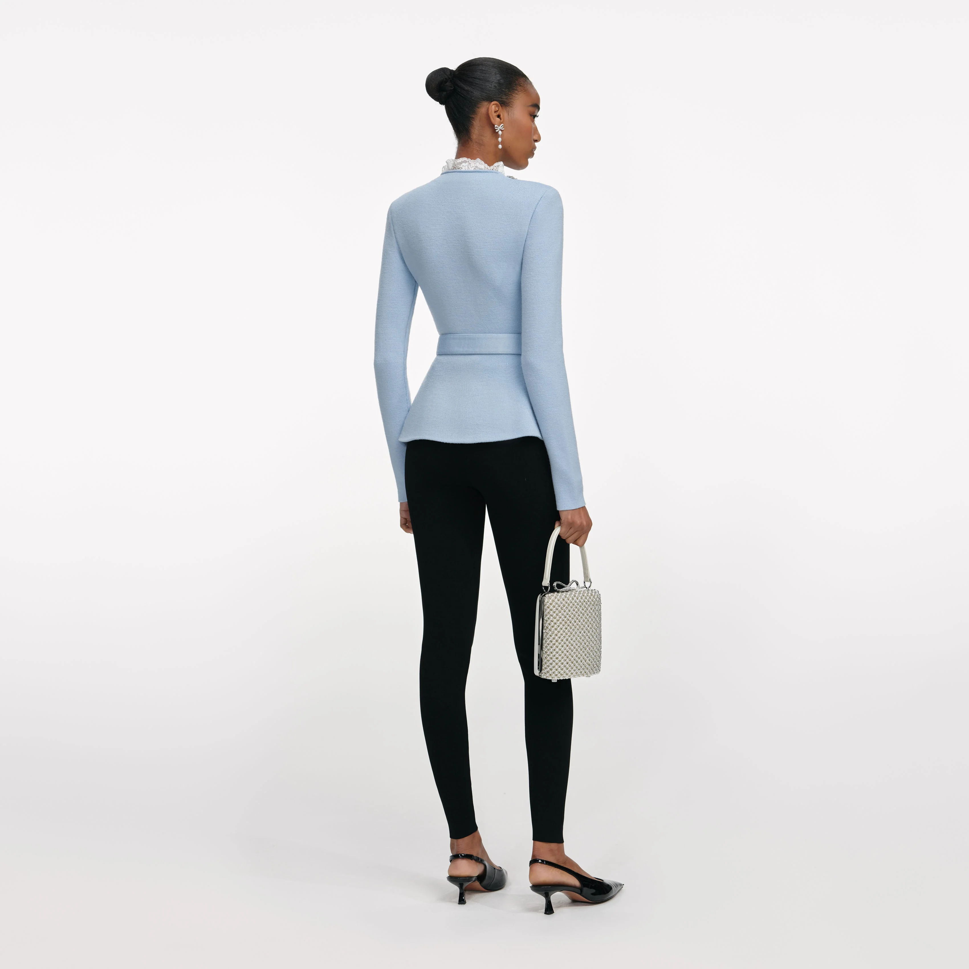 Blue Crystal Trim Cardigan - Image 3