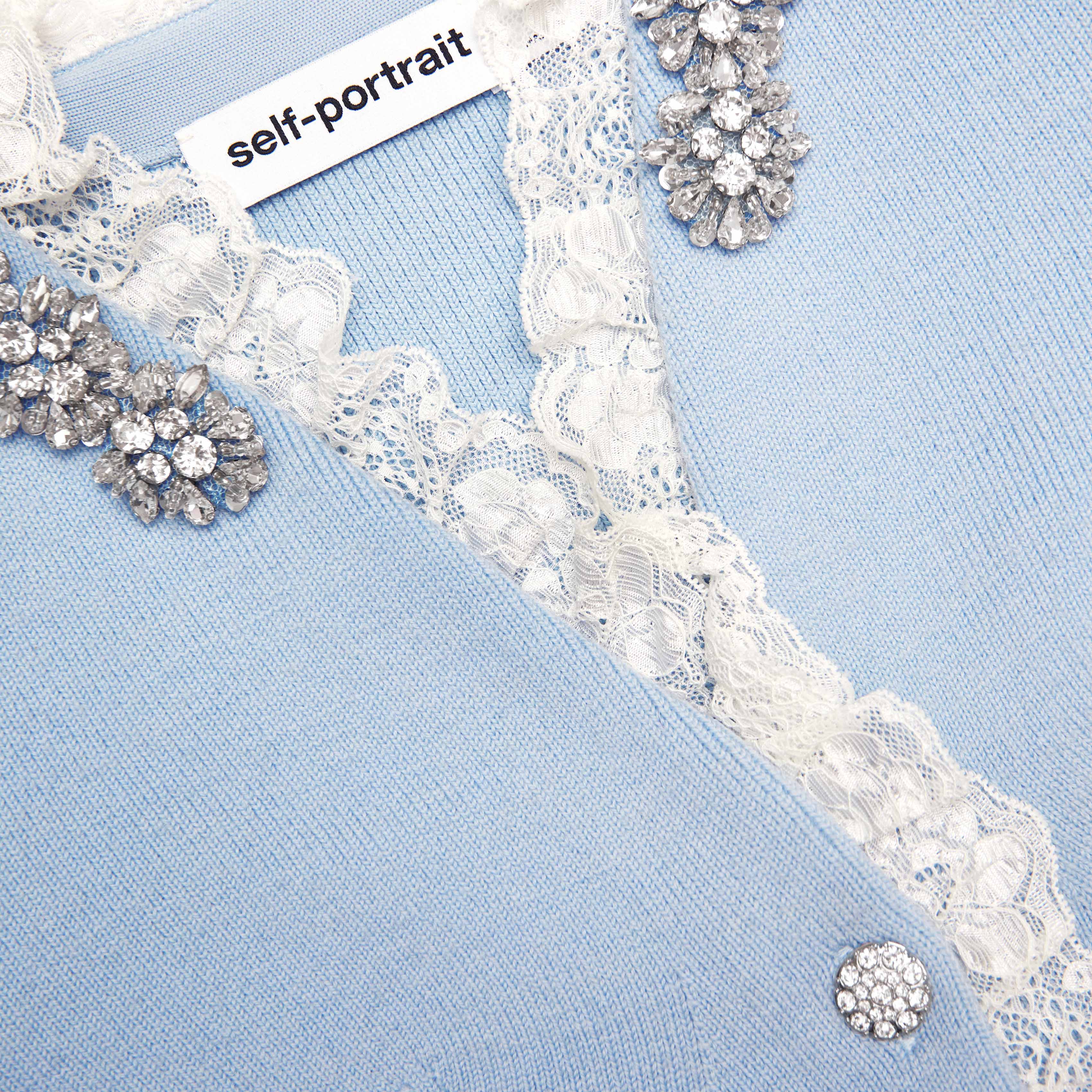 Blue Crystal Trim Cardigan - Image 5