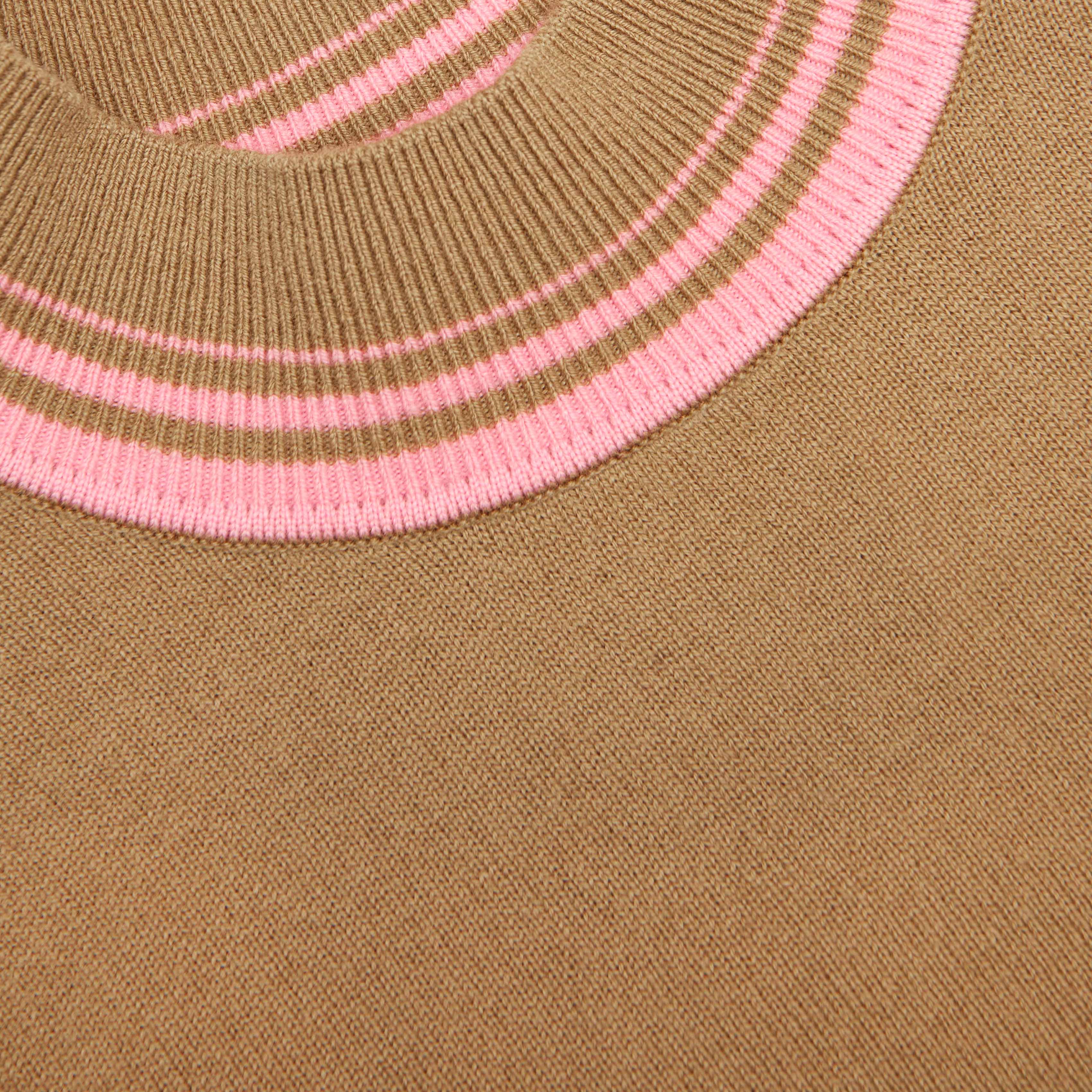 Brown Contrast Stripe Knit Top - Image 5