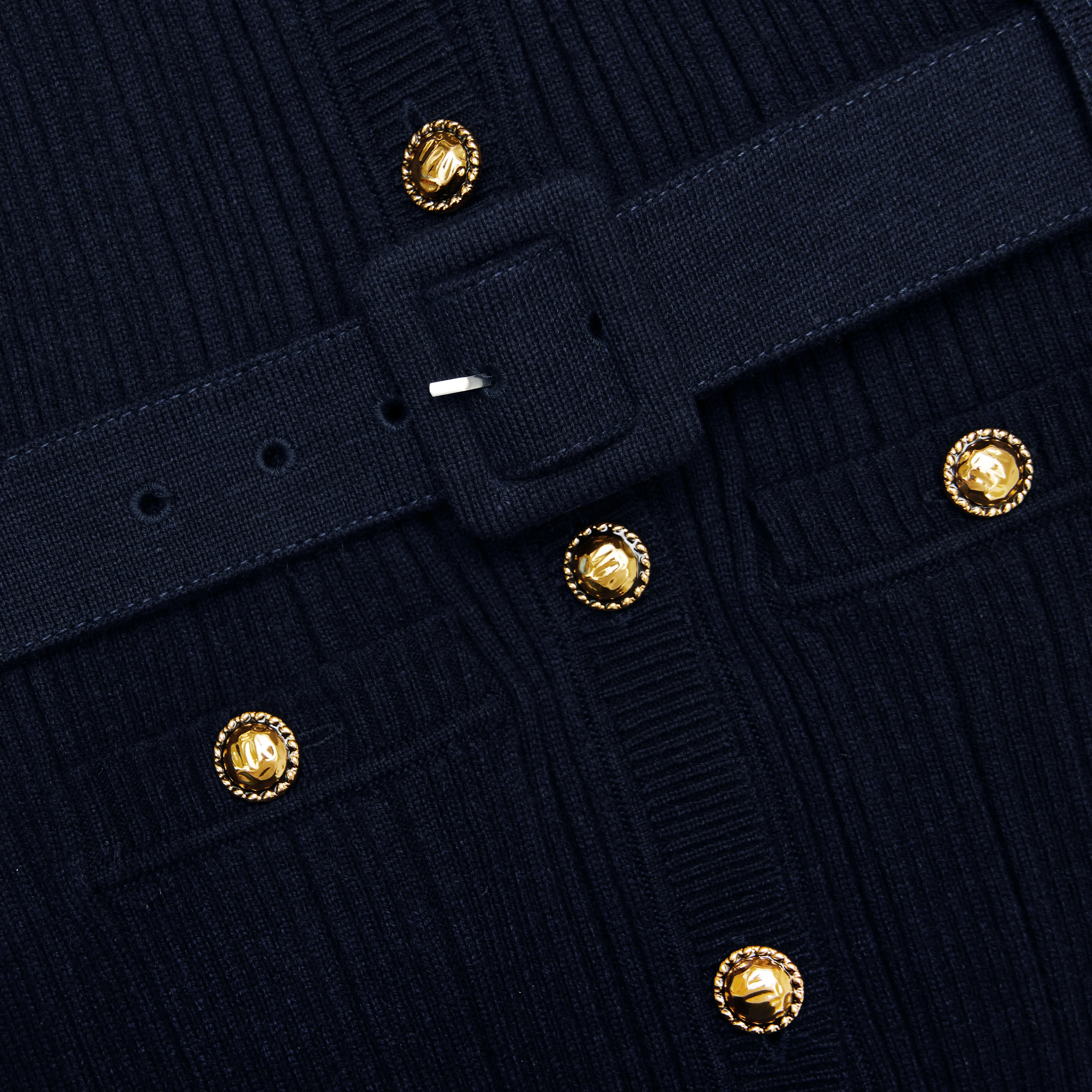 Navy Viscose Knit Midi Dress - Image 5