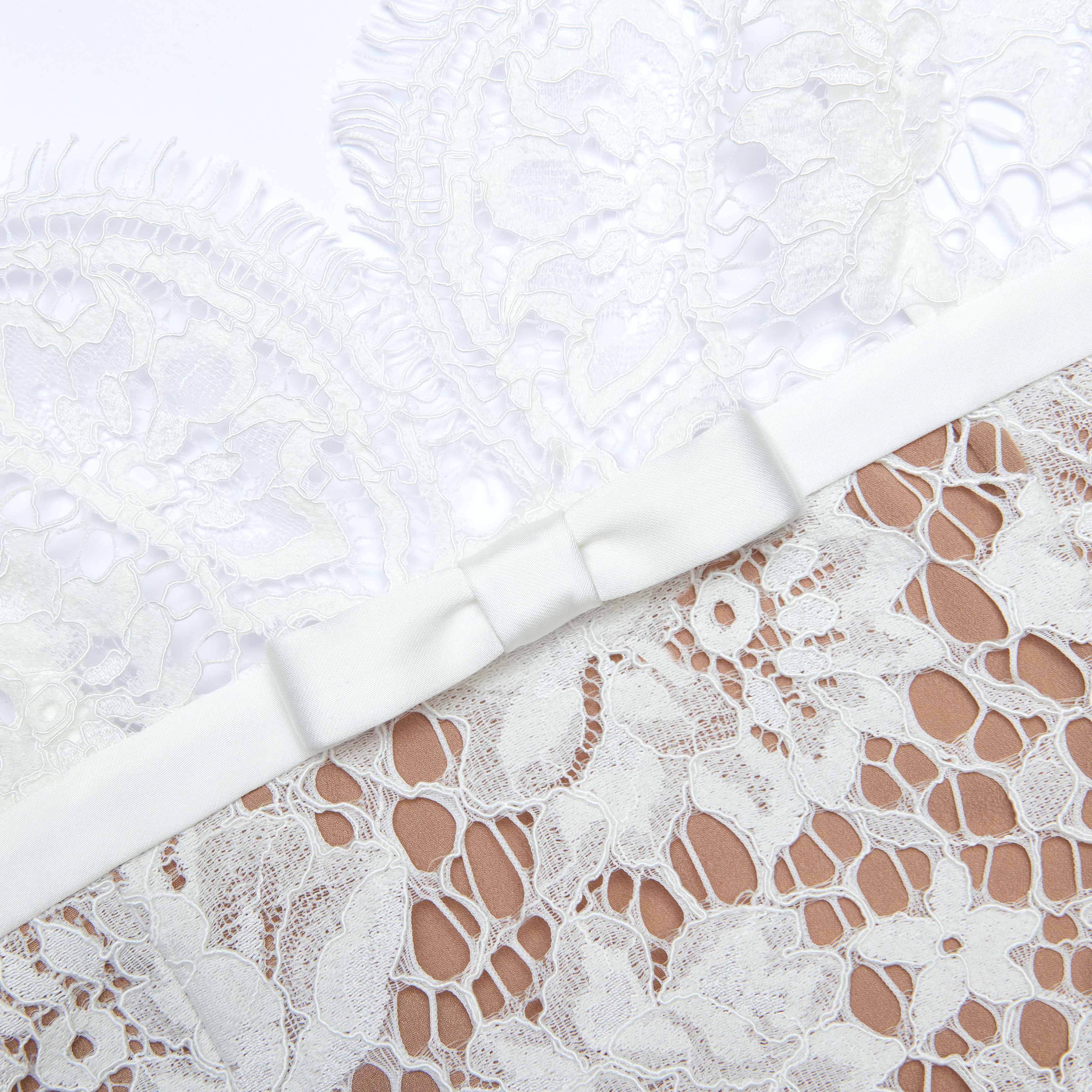 White Floral Lace Midi Dress - Image 5