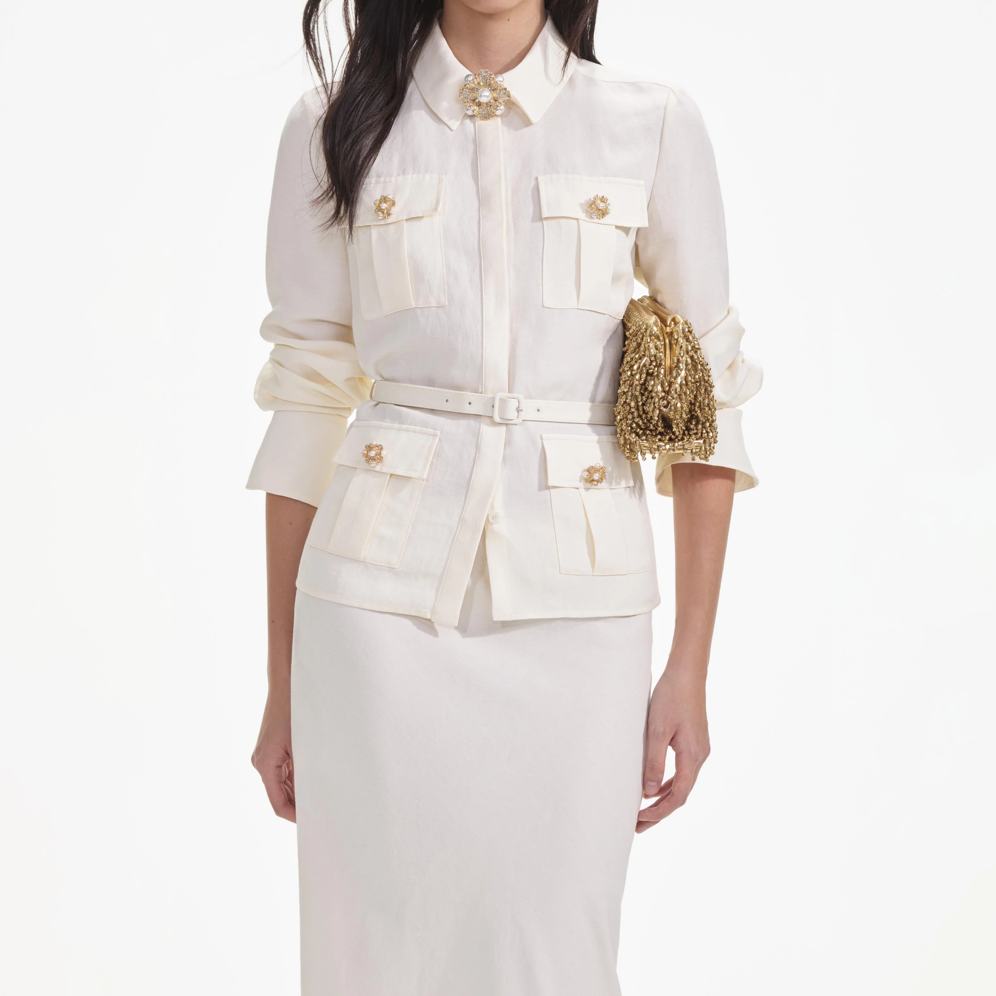 Cream Linen Maxi Dress - Image 4