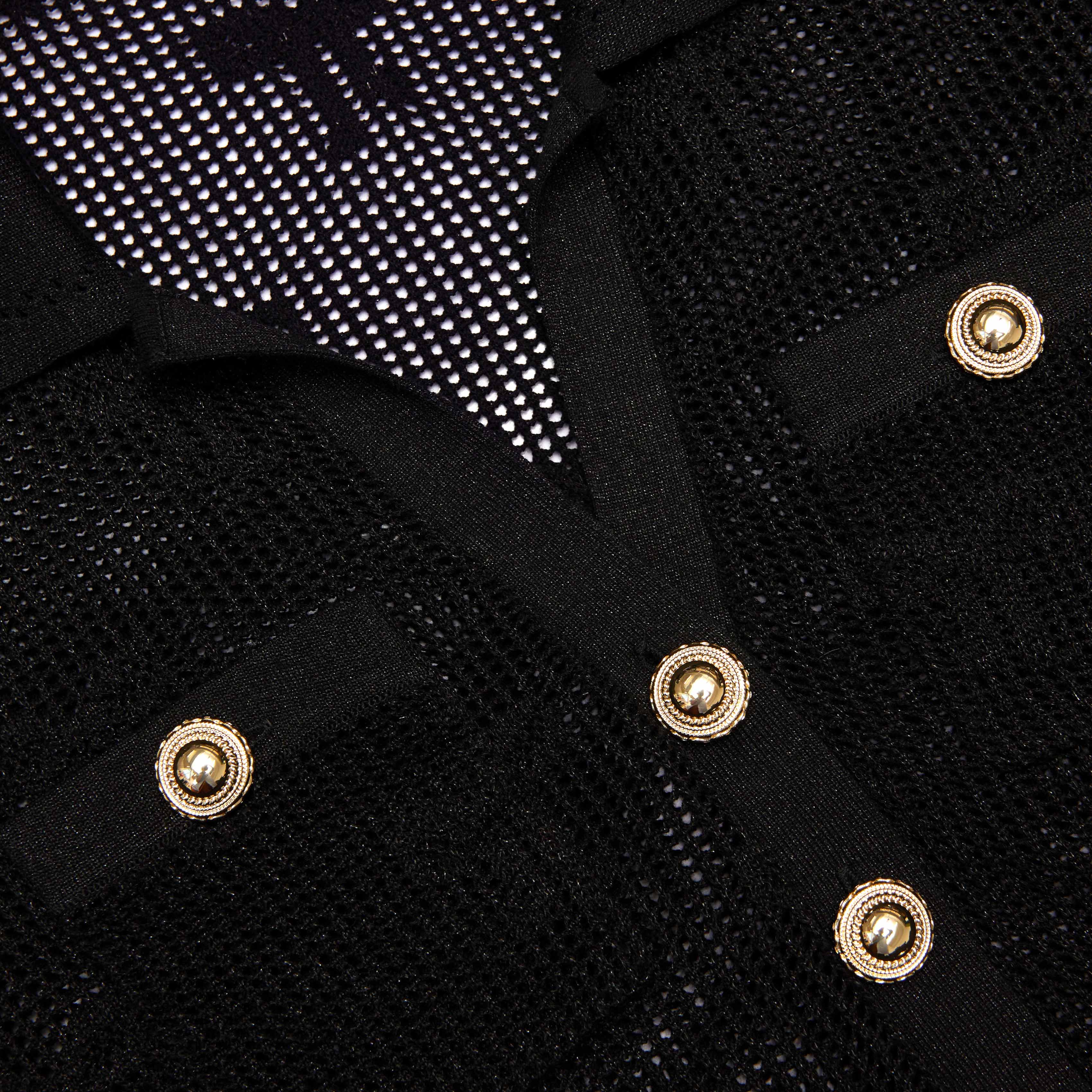 Black Bow Crochet Midi Dress - Image 5