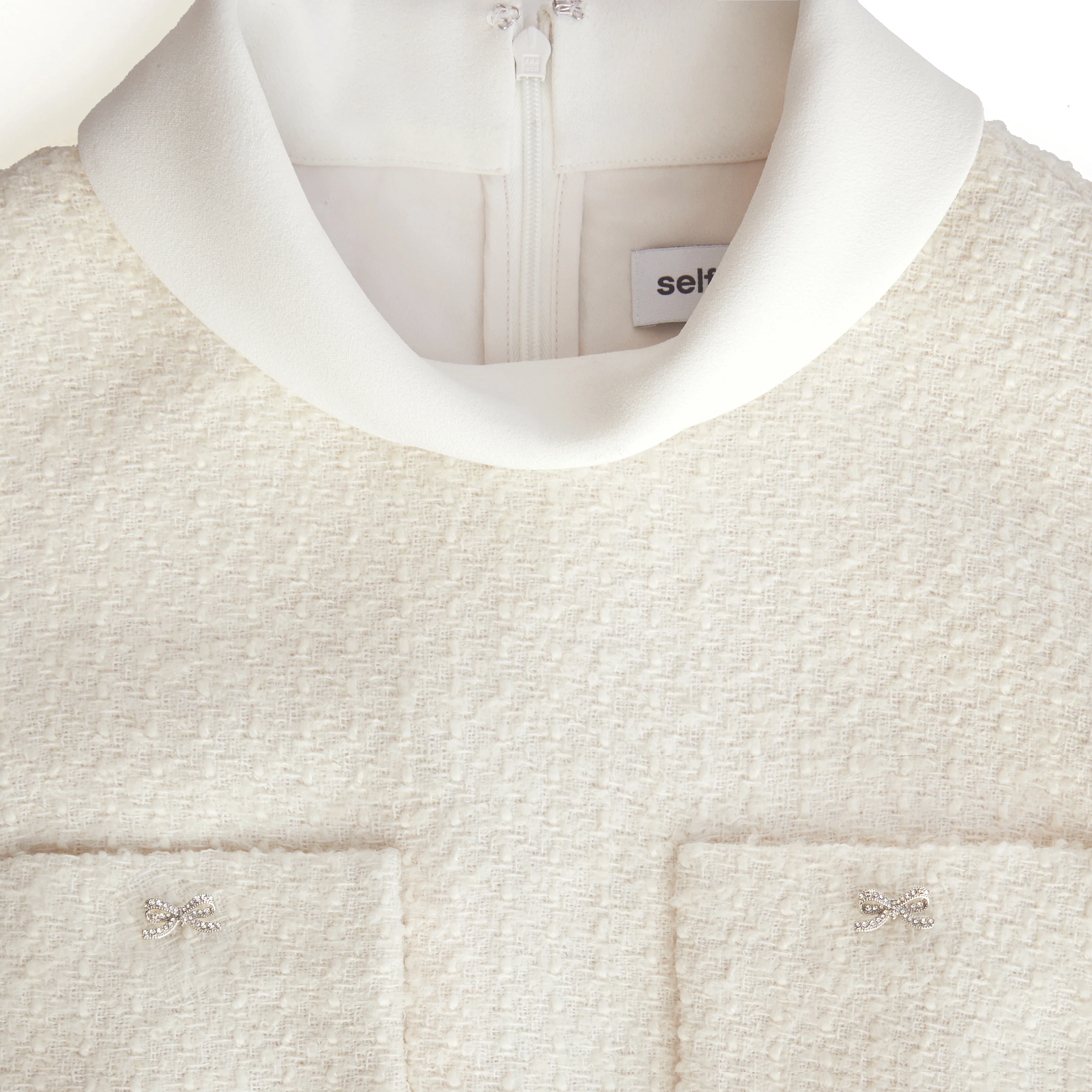 Cream Boucle Sleeveless Midi Dress - Image 5