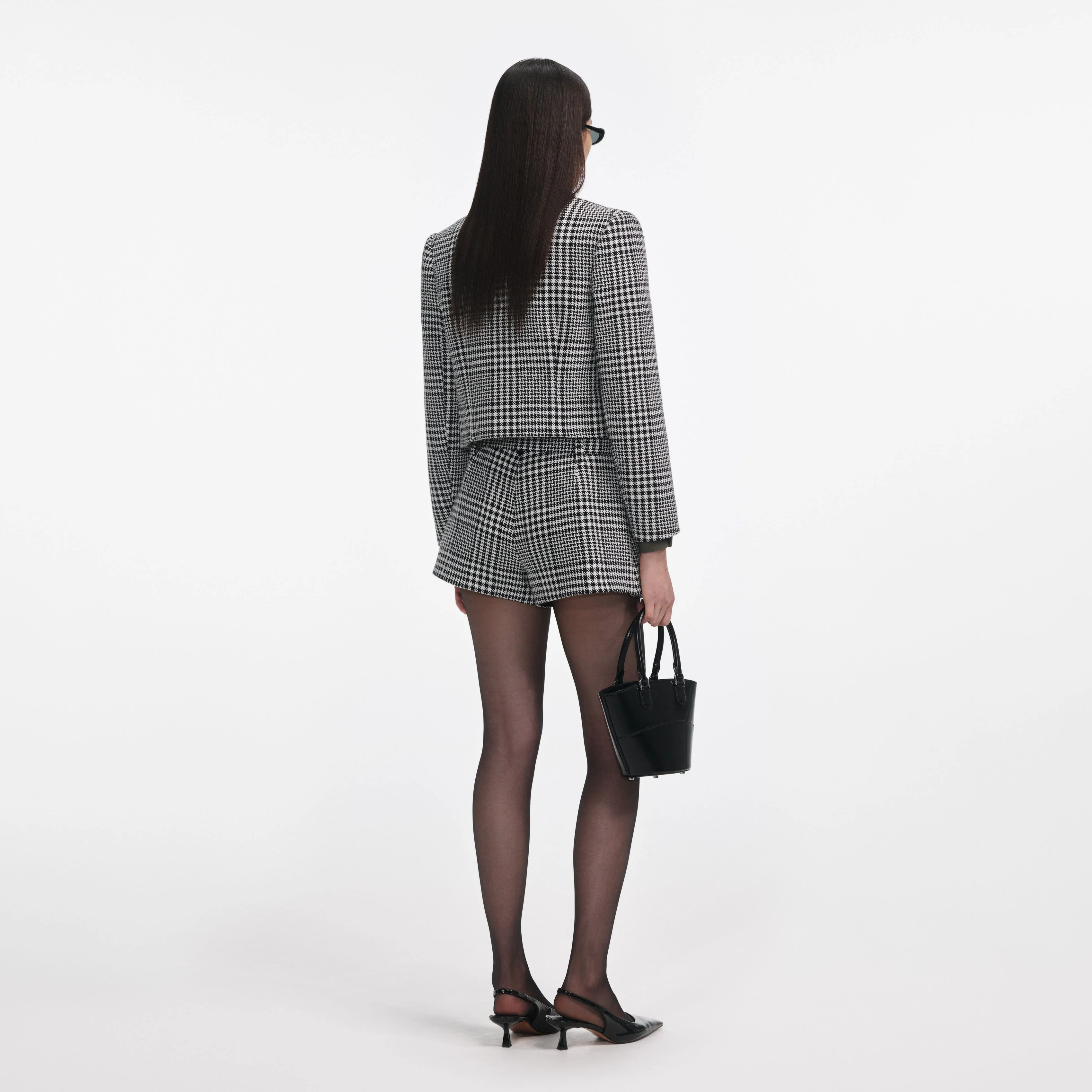 Houndstooth Crystal Trim Jacket - Image 3