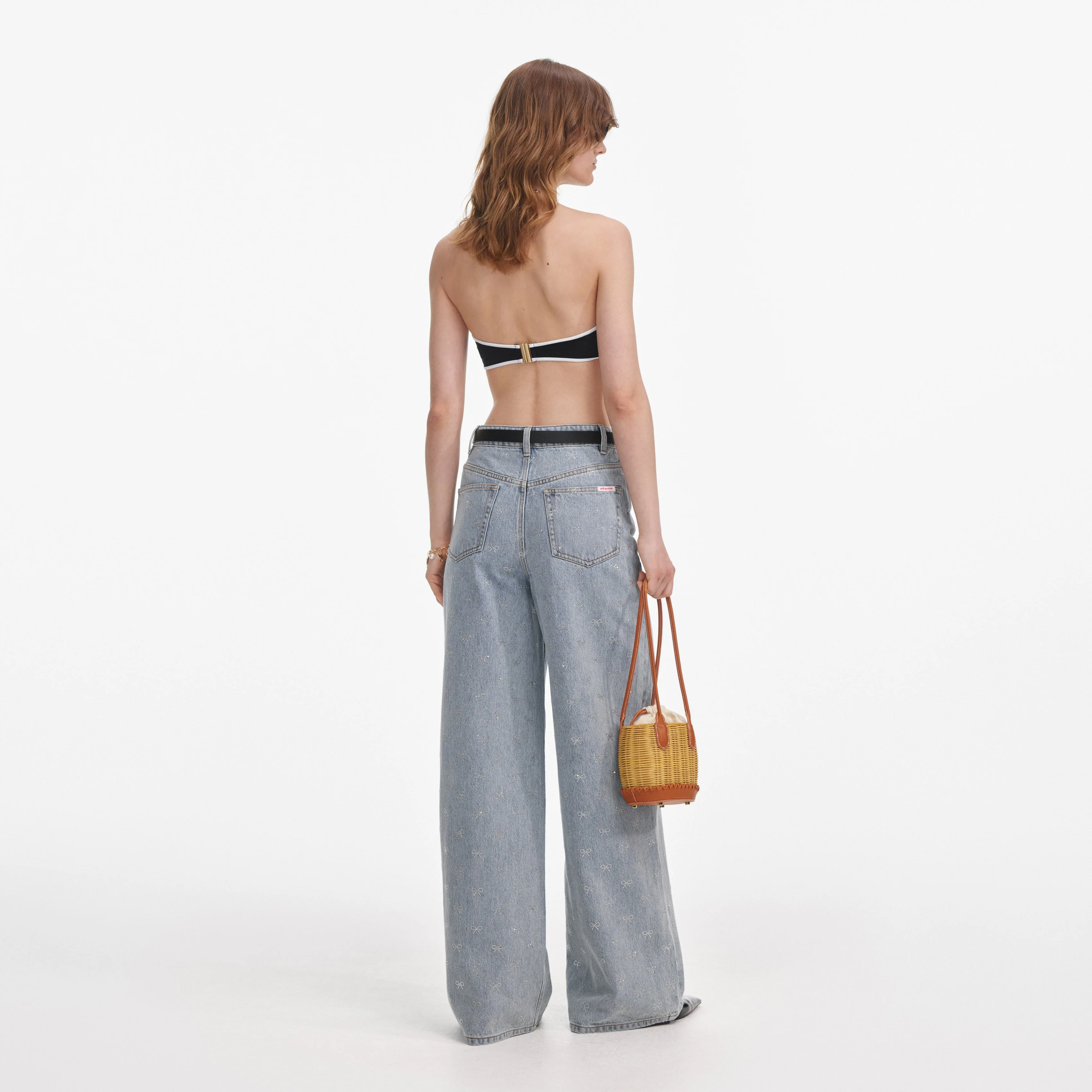 Light Blue Diamante Bow Jeans - Image 3