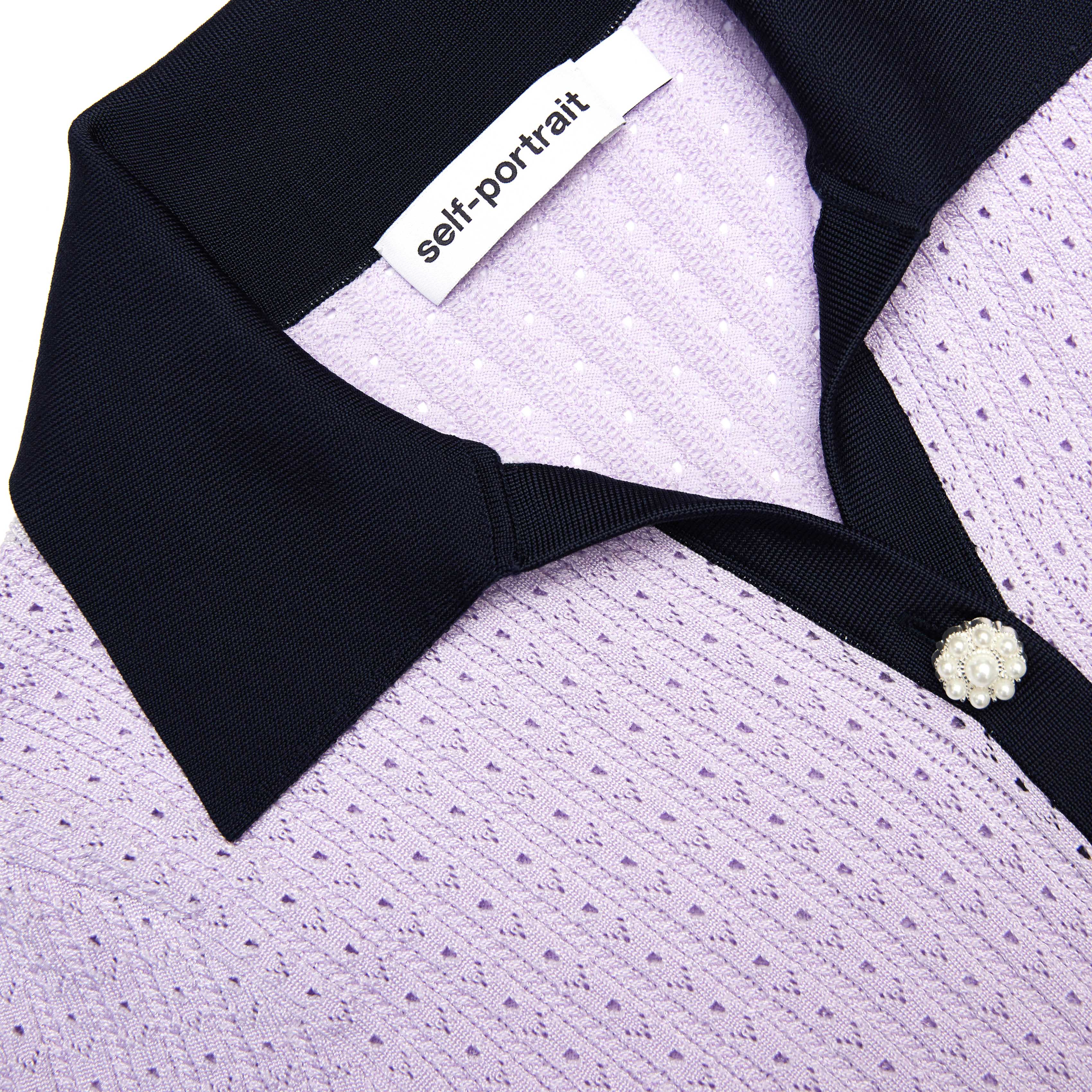 Lilac Pointelle Knit Mini Dress - Image 5