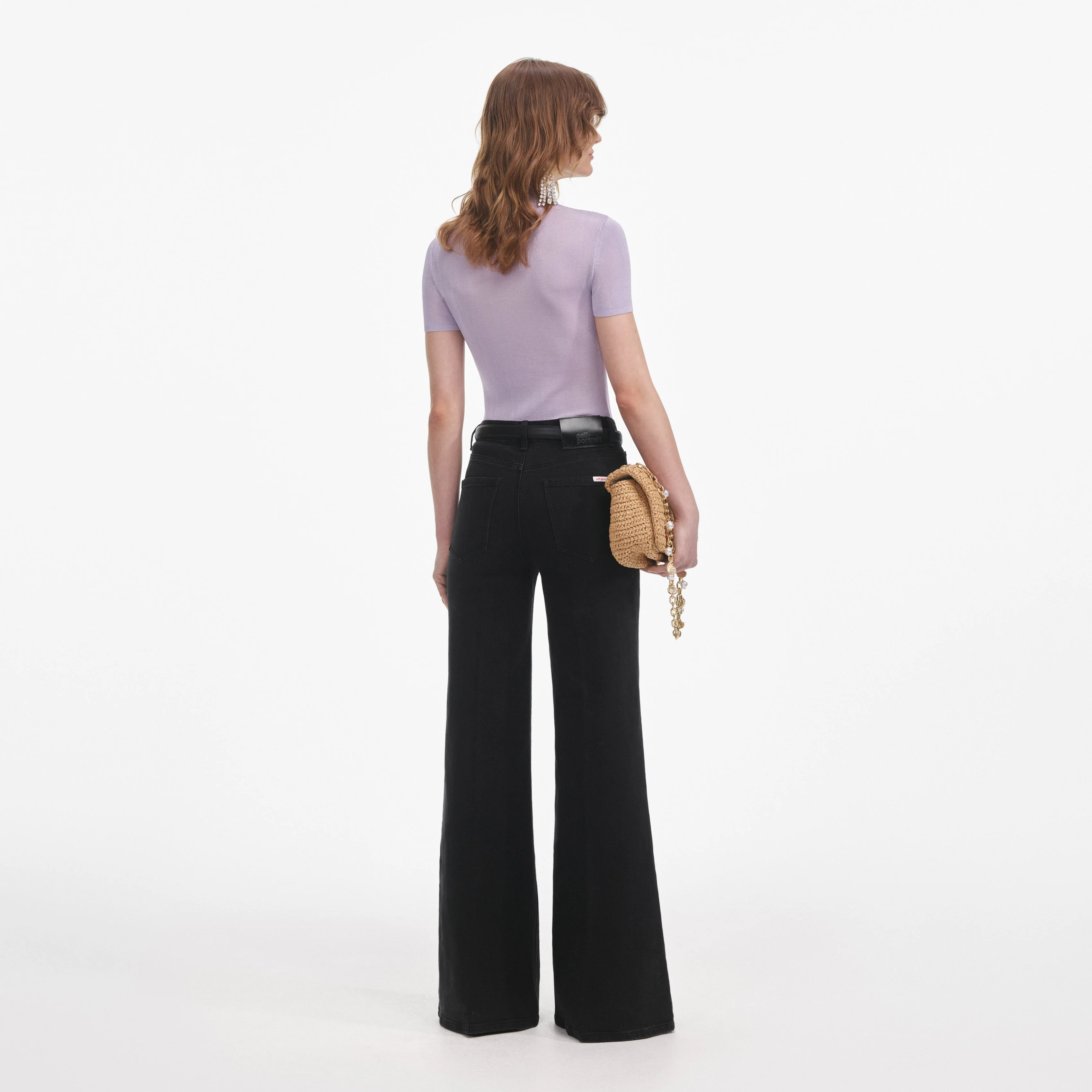 Lilac Viscose Knit Short Sleeve Top - Image 3