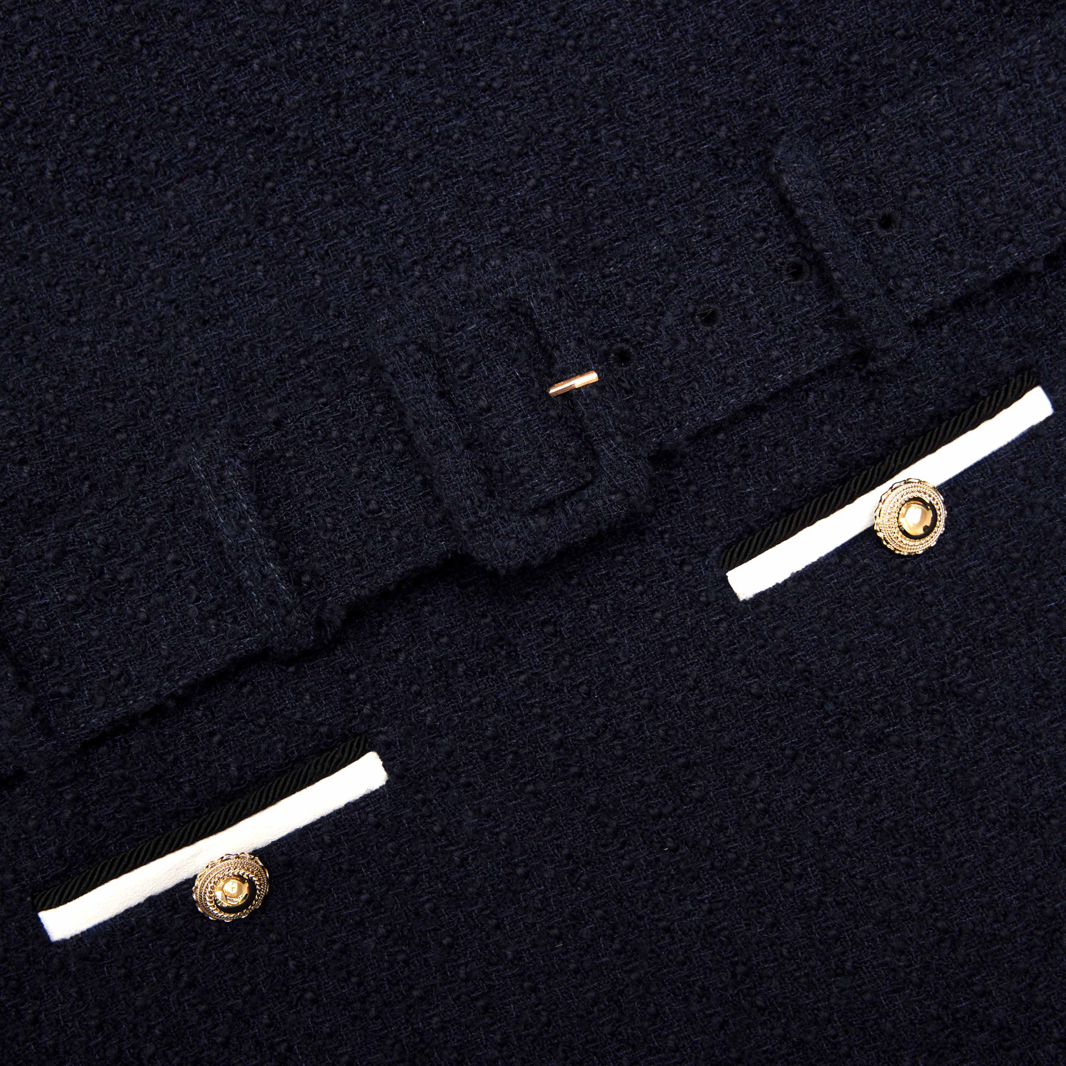 Navy Boucle Mini Dress - Image 5