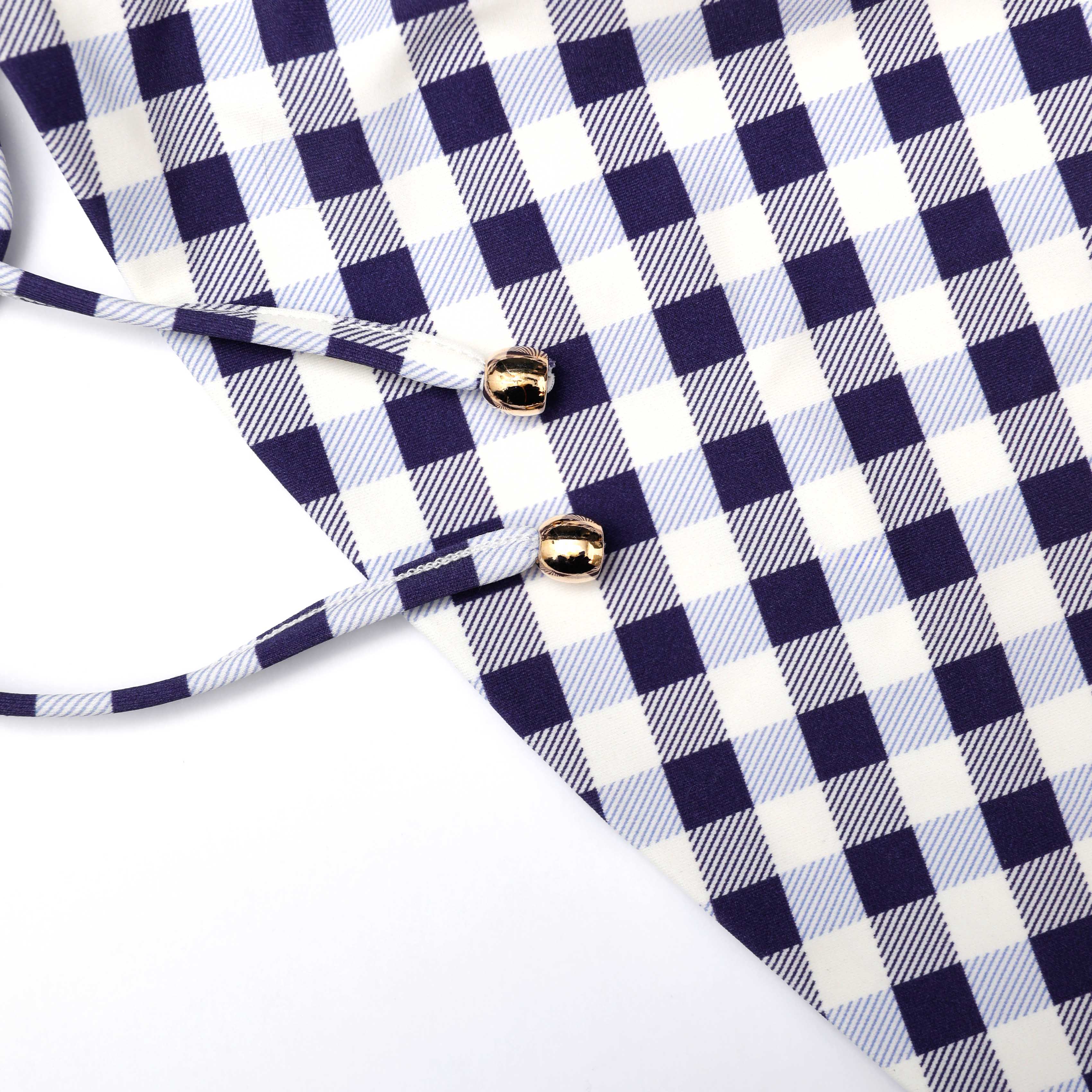 Navy Gingham Bikini Bottoms - Image 5