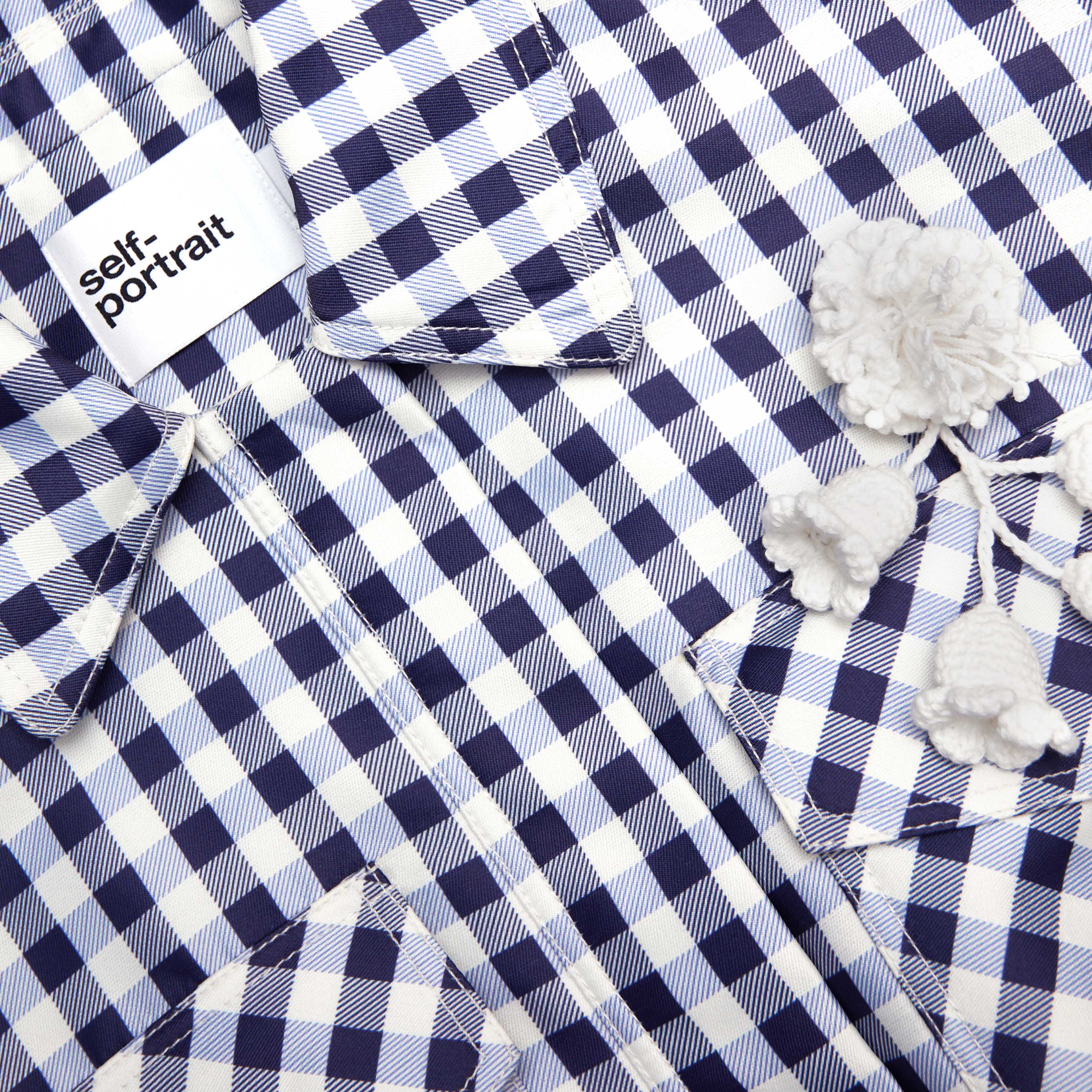 Navy Gingham Taffeta Jacket - Image 5