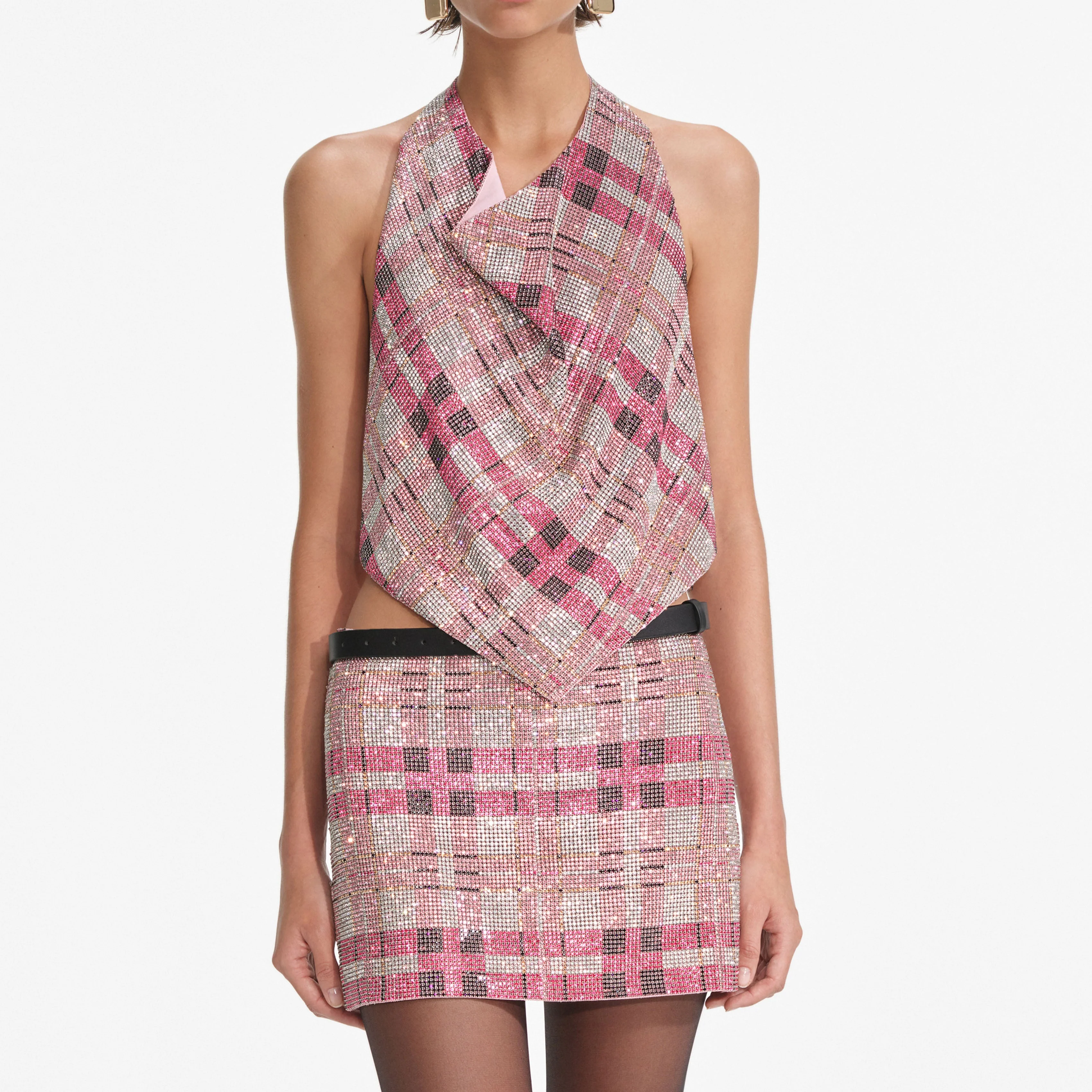 Pink Check Chainmail Skirt - Image 4