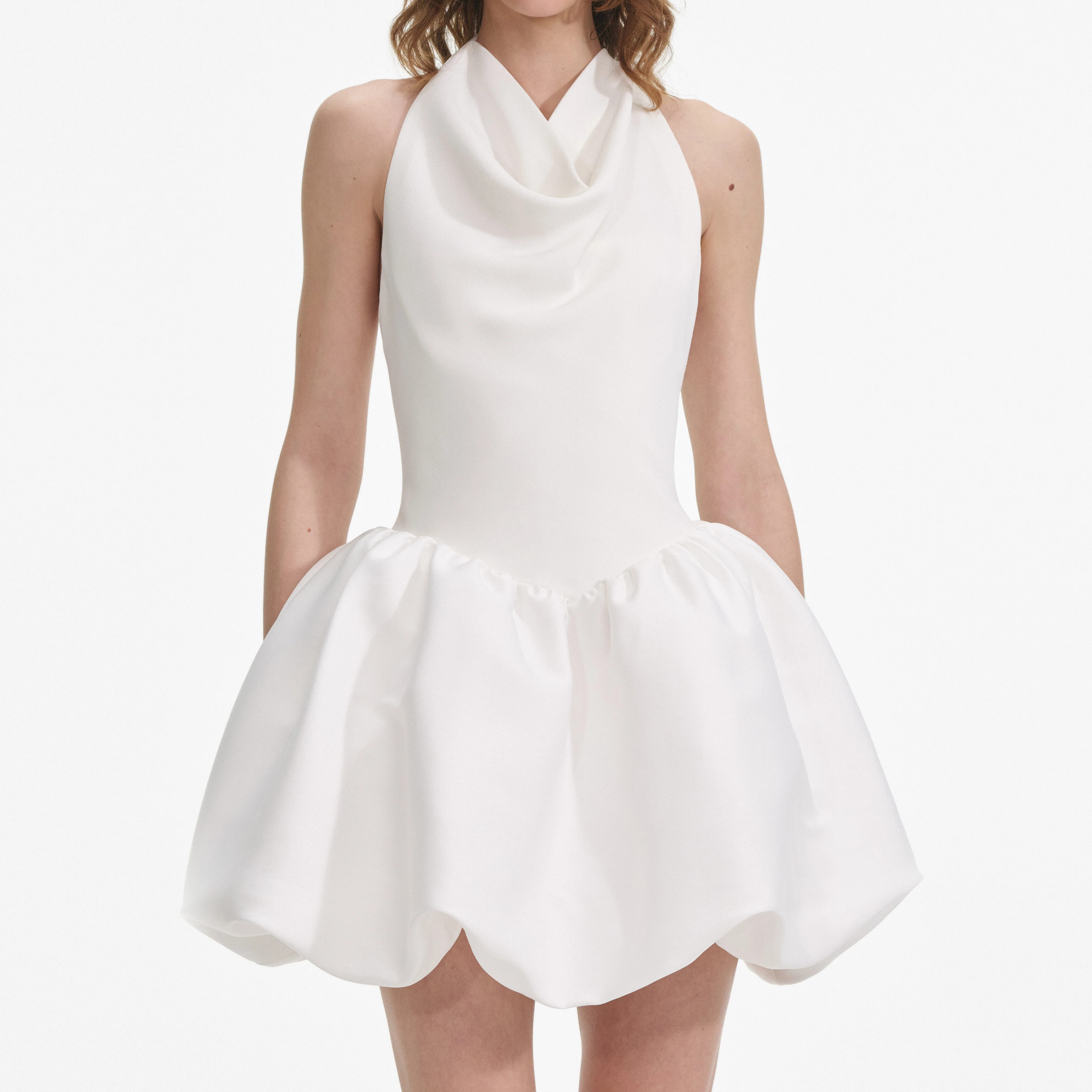 White Halter Neck Mini Dress - Image 4