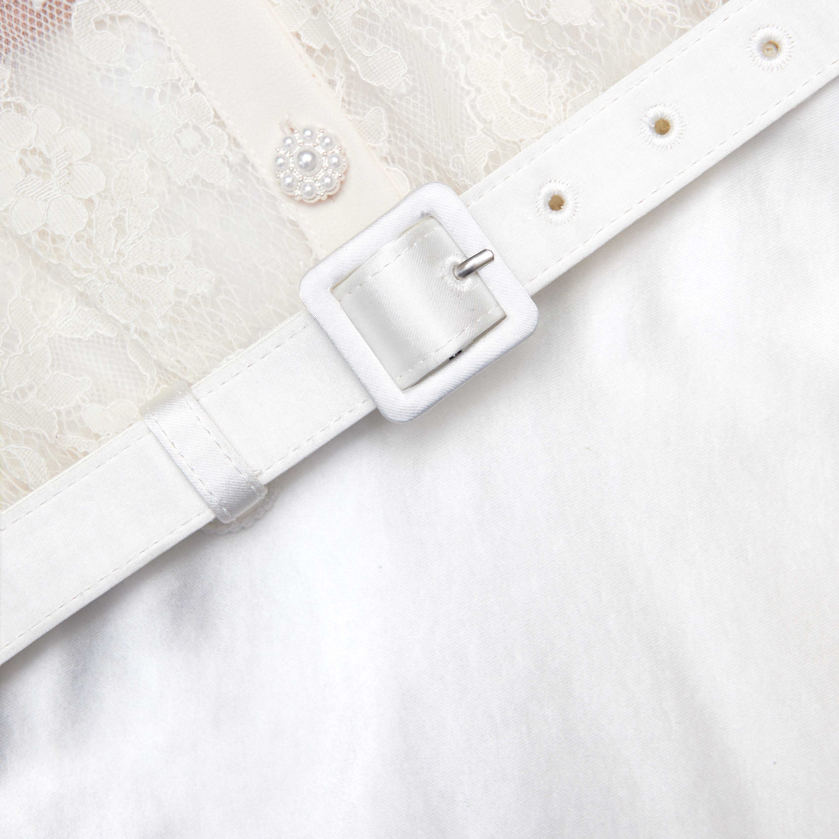 White Lace Cape Maxi Dress - Image 6