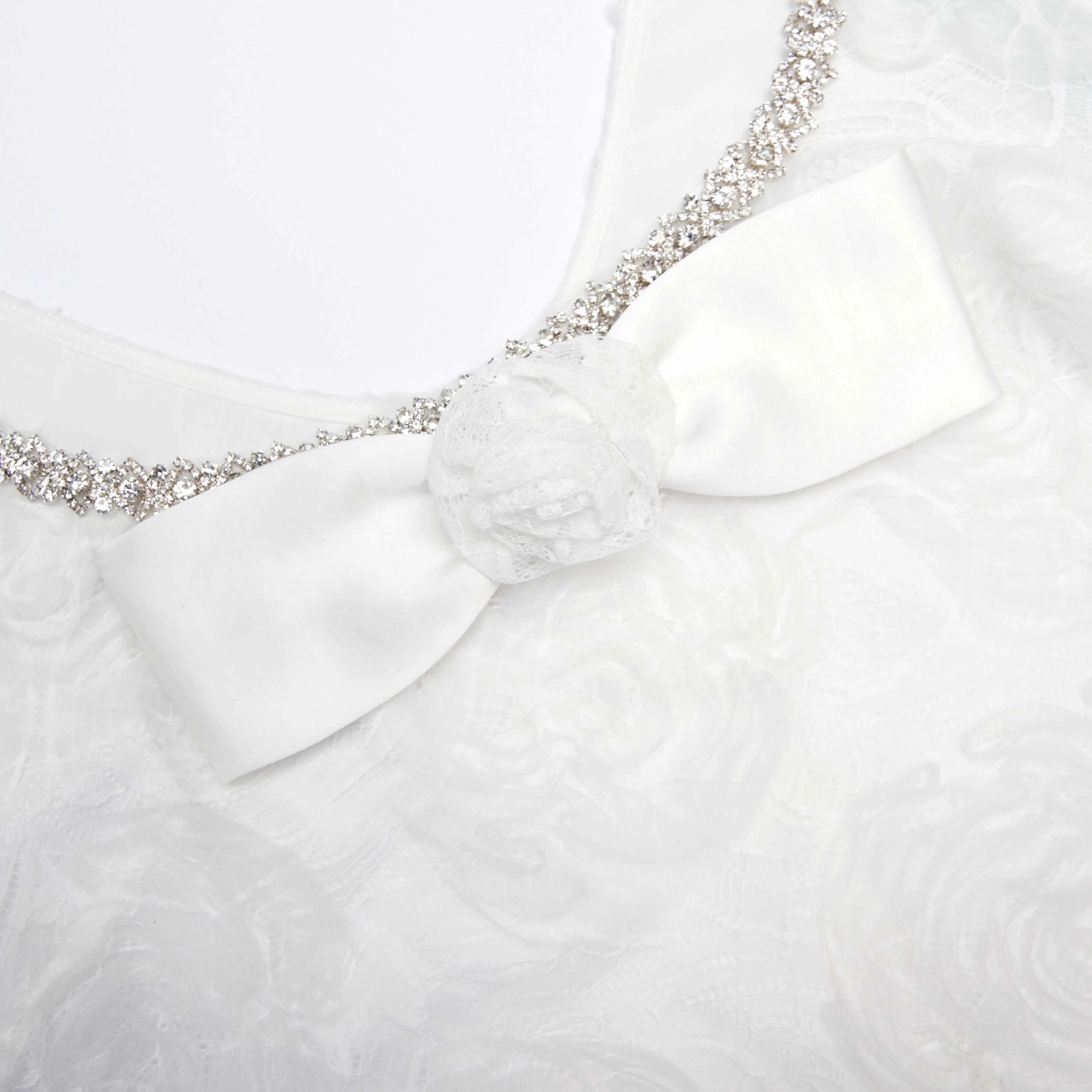 White Tulle Lace Mini Dress - Image 5