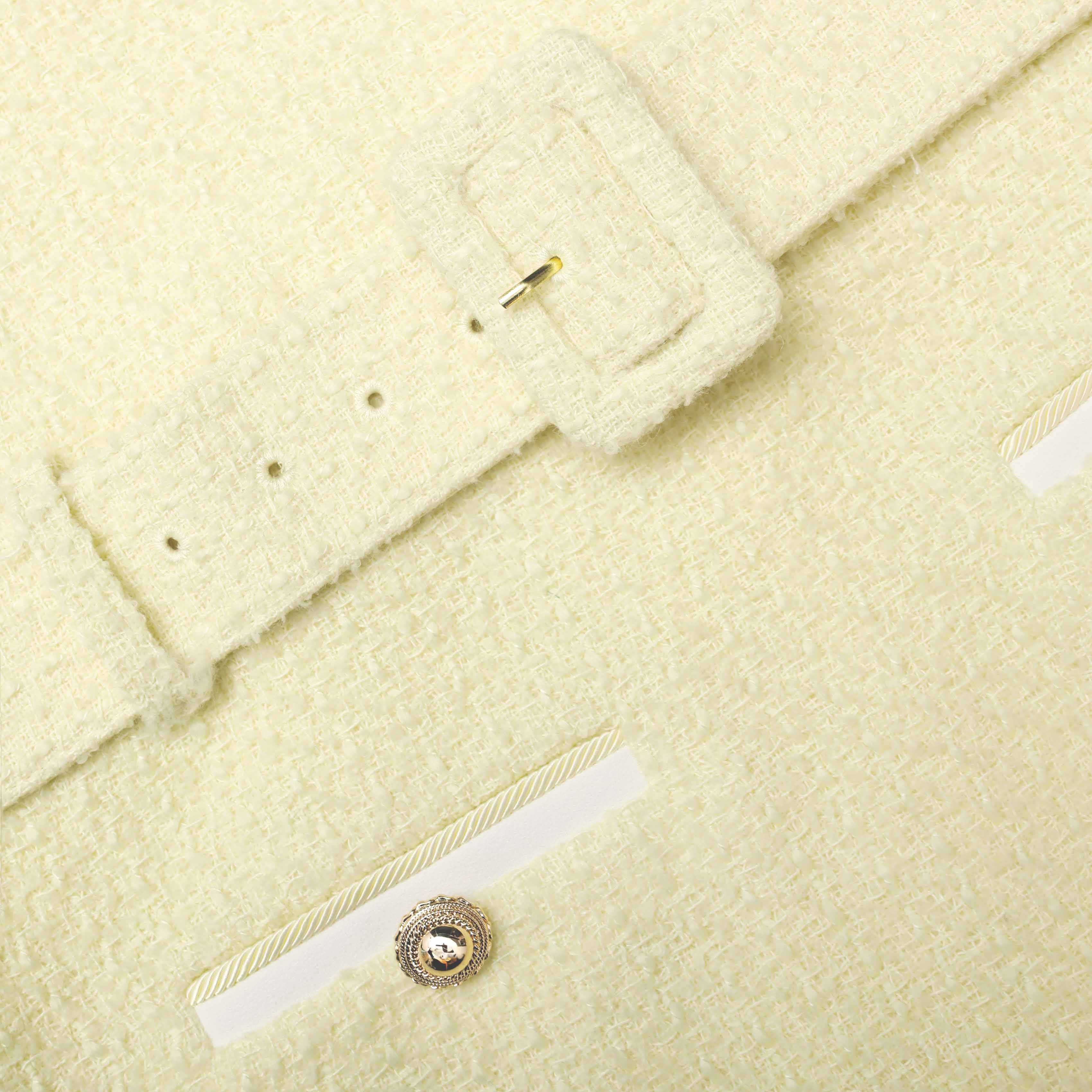 Yellow Boucle Mini Dress - Image 5