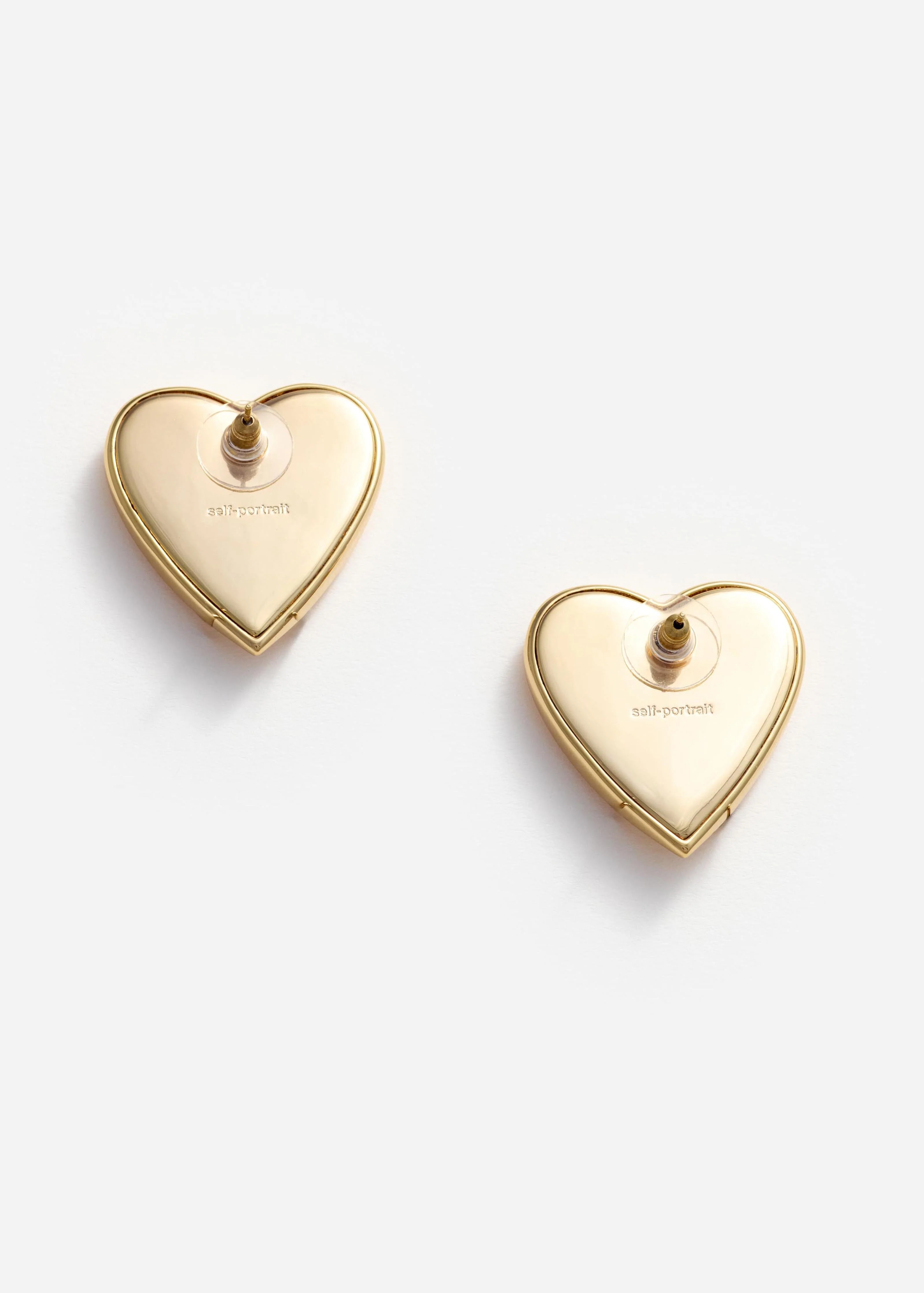 Gold Heart Ridged Earrings - Image 3