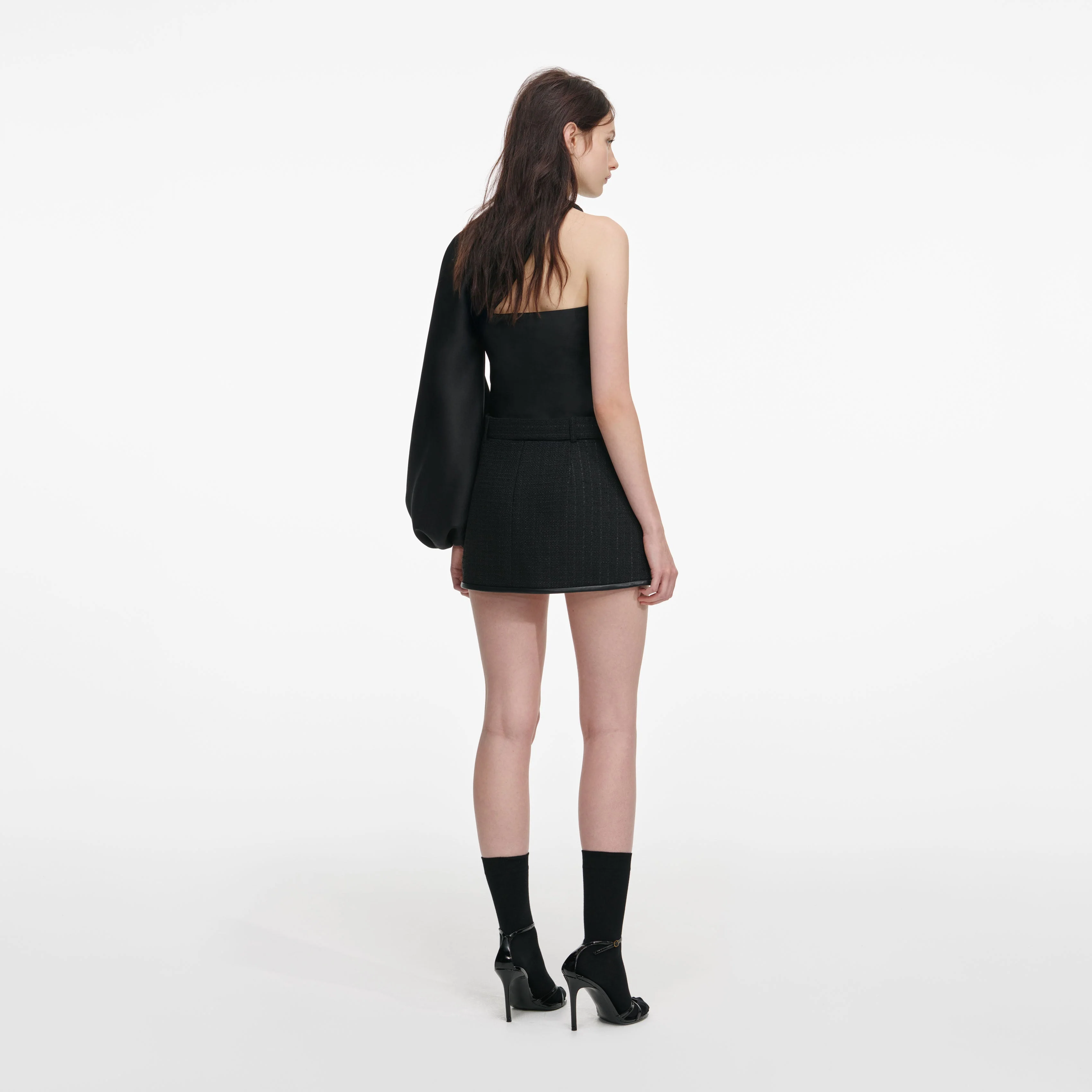 Black Boucle Mini Skirt - Image 3