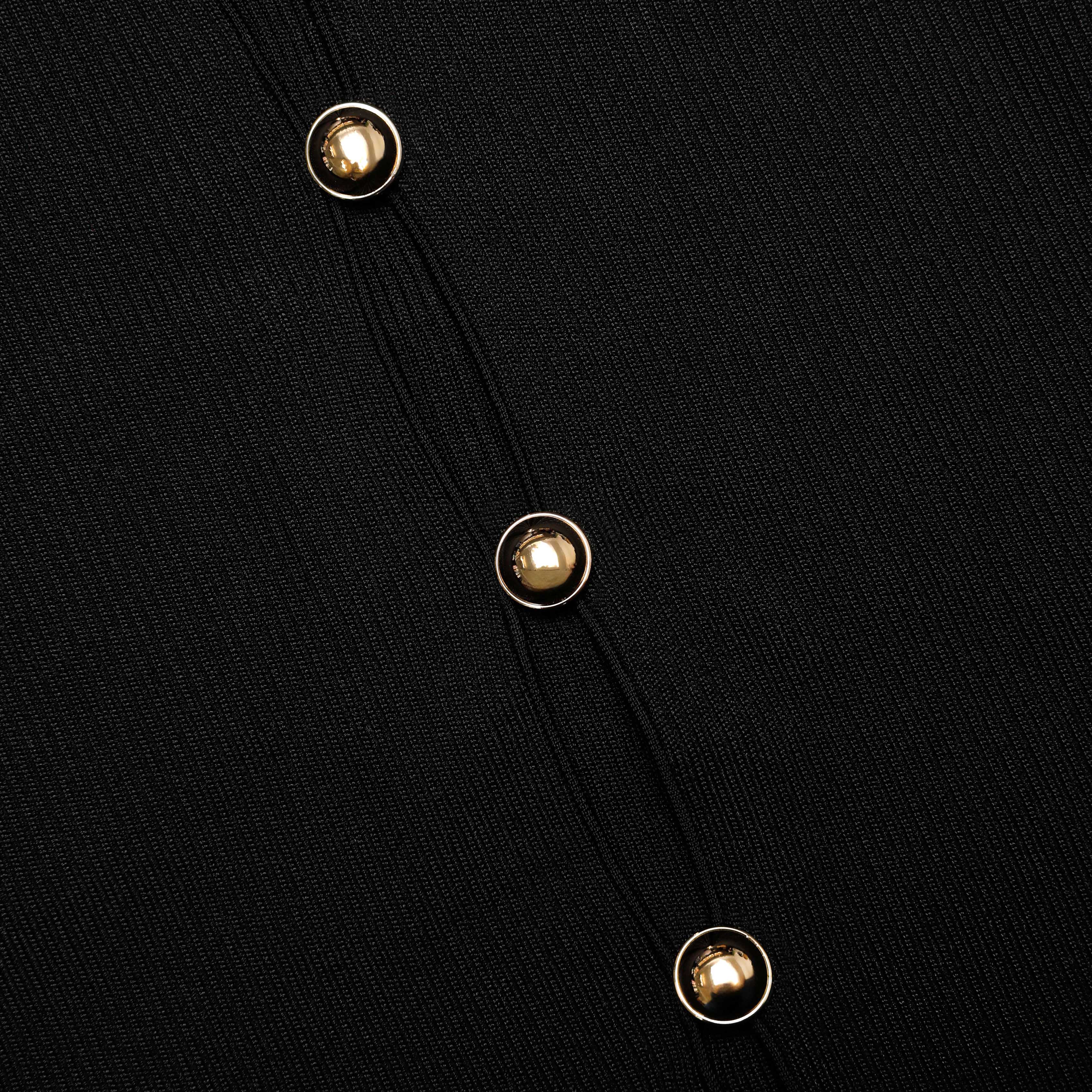 Black Button Down Knit Top - Image 5