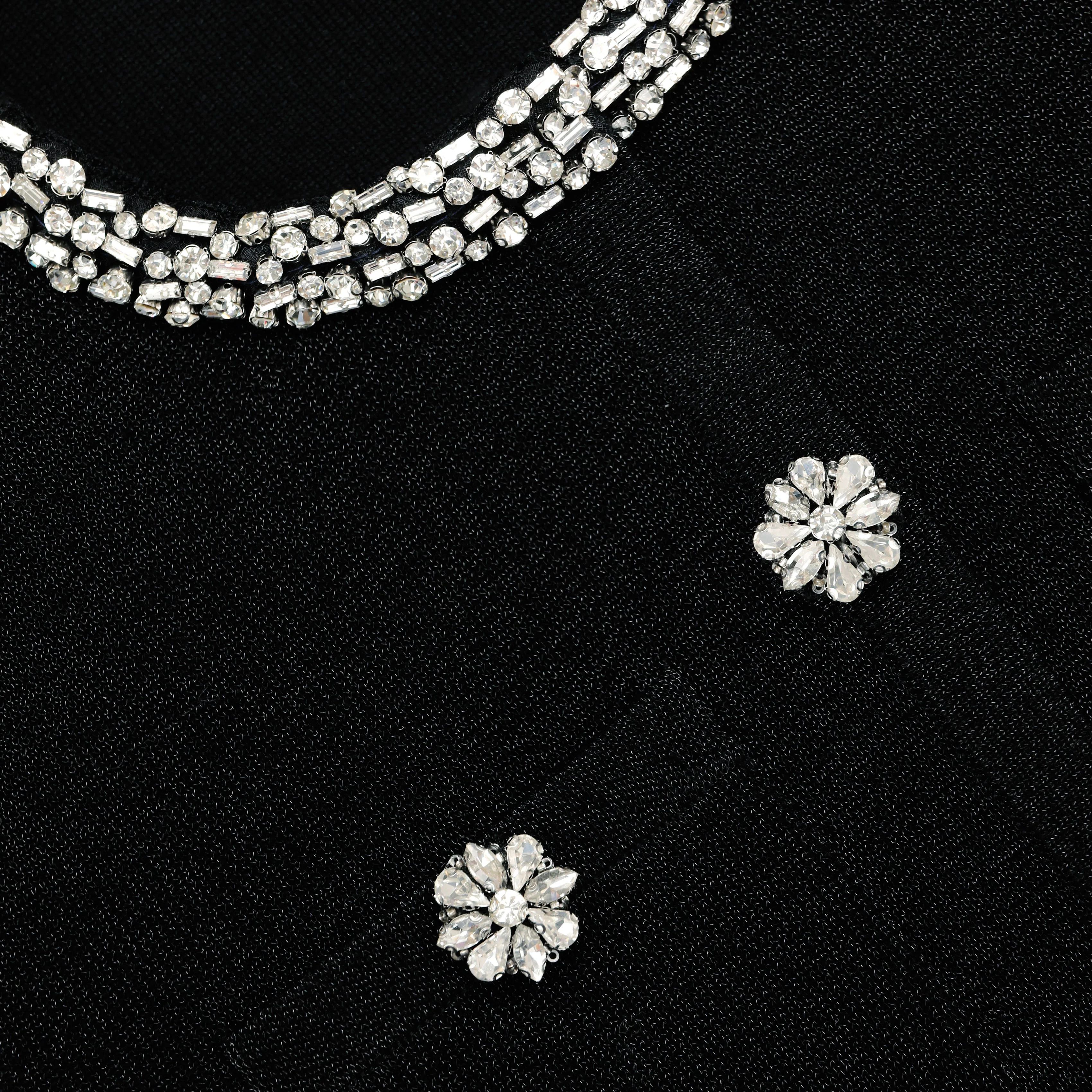 Black Crystal Button Cardigan - Image 5