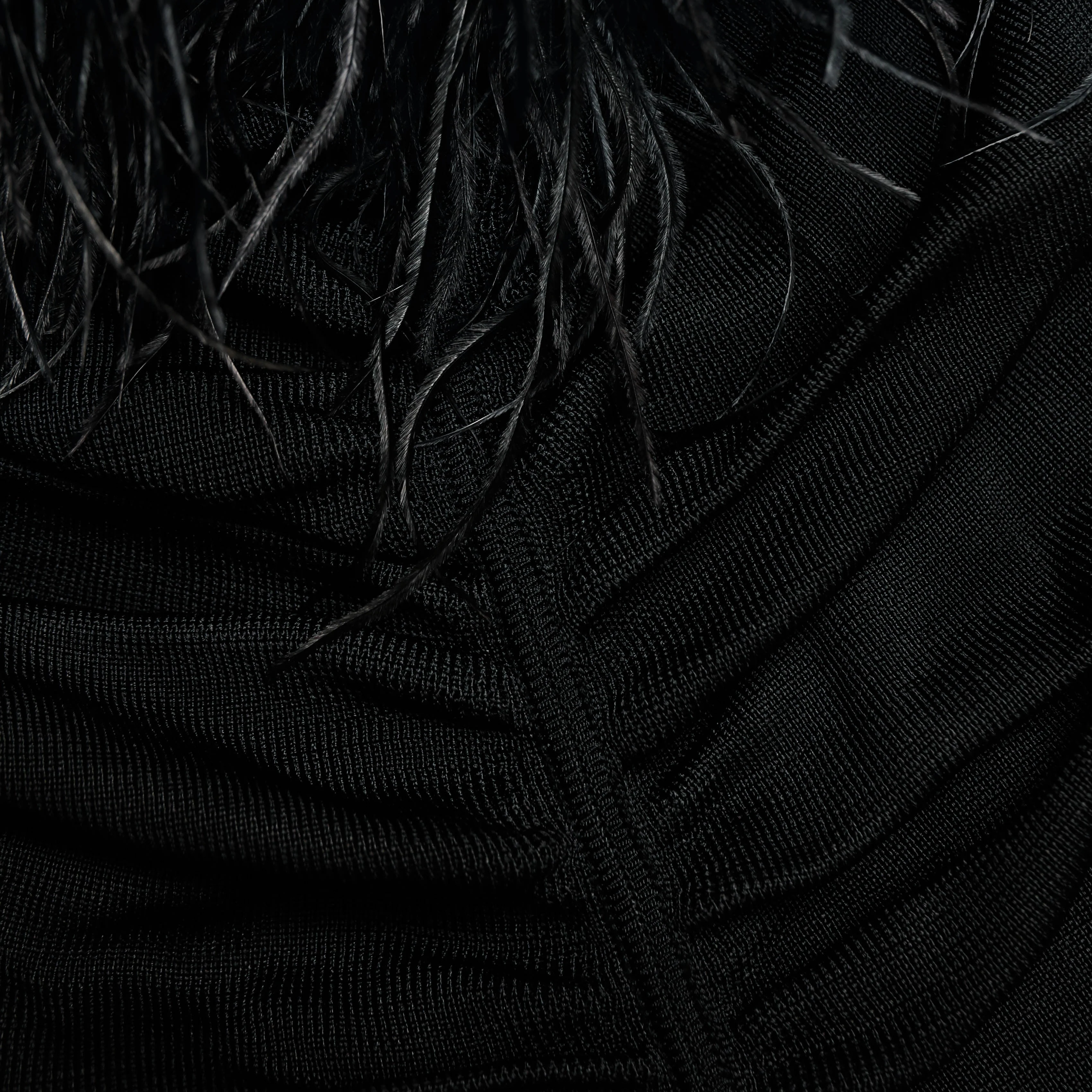 Black Feather Viscose Knit Top - Image 5