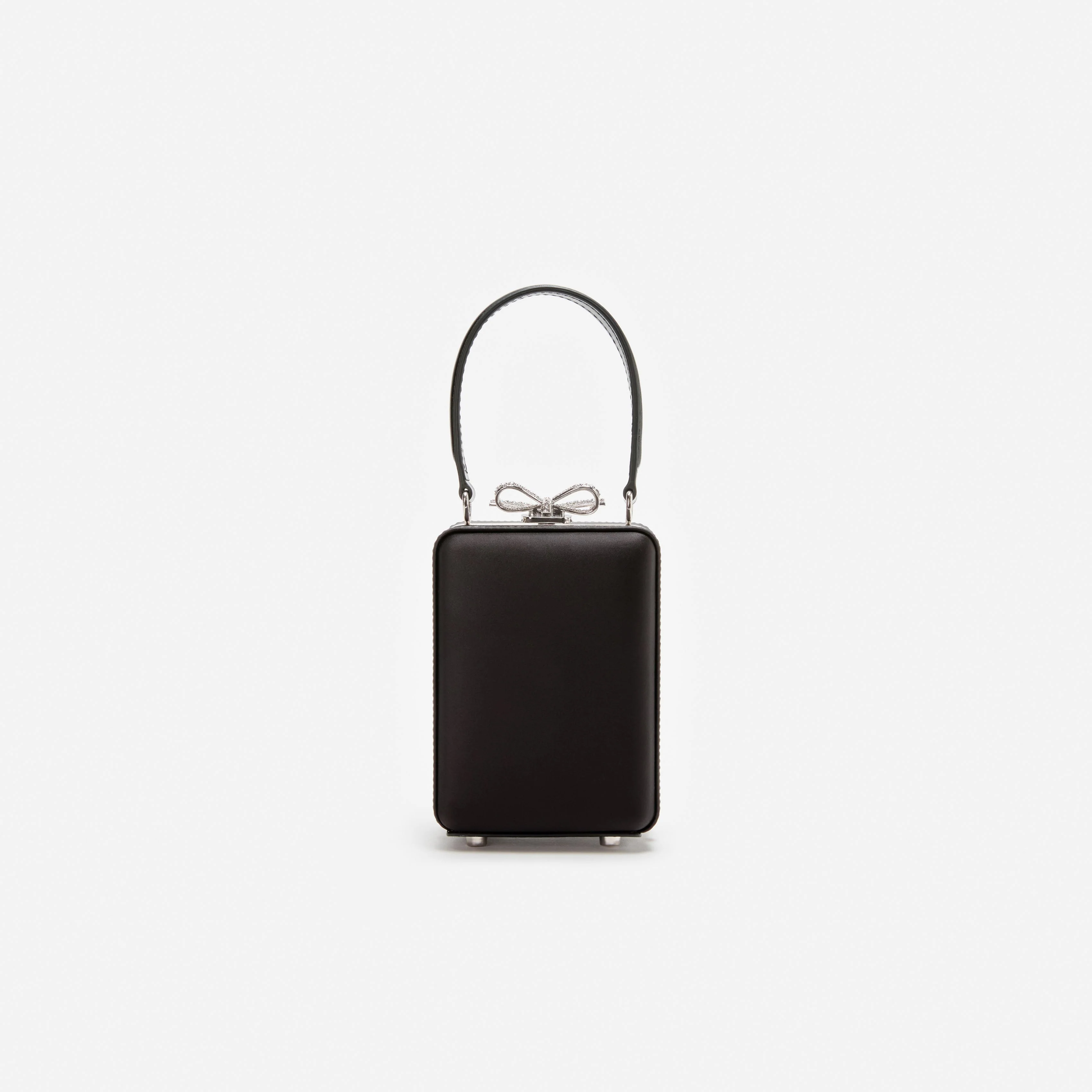 Black Satin Crystal Micro Bag - Image 3