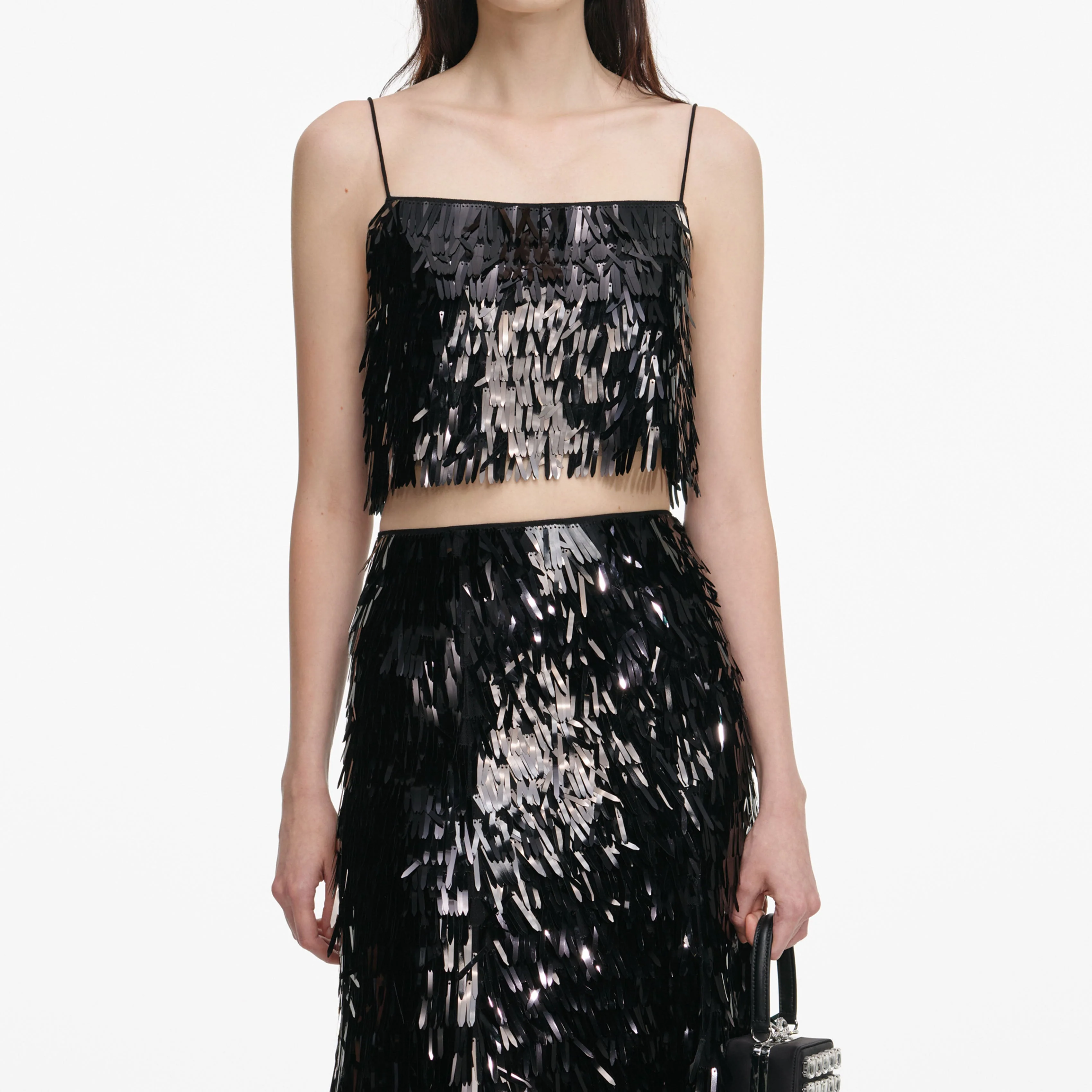 Black Sequin Midi Skirt - Image 4