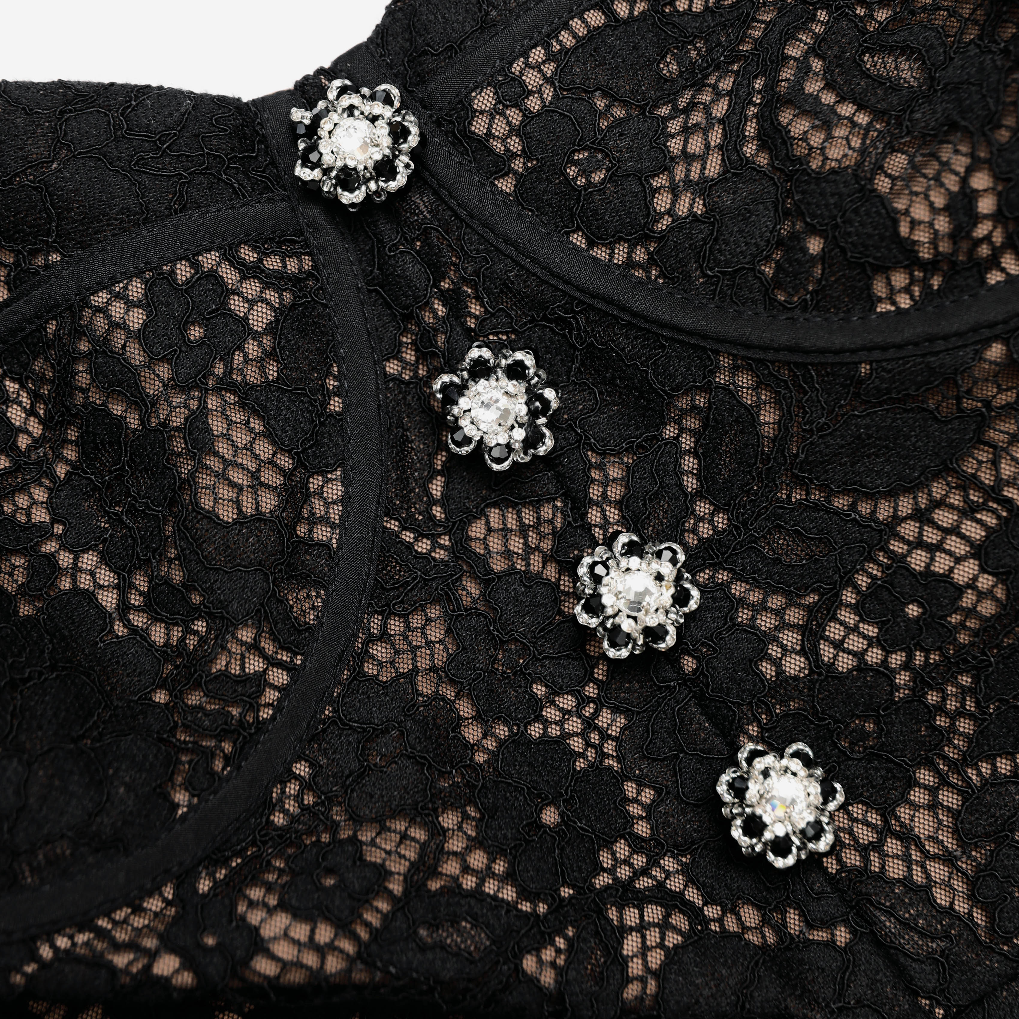 Black Sweetheart Lace Midi Dress - Image 5