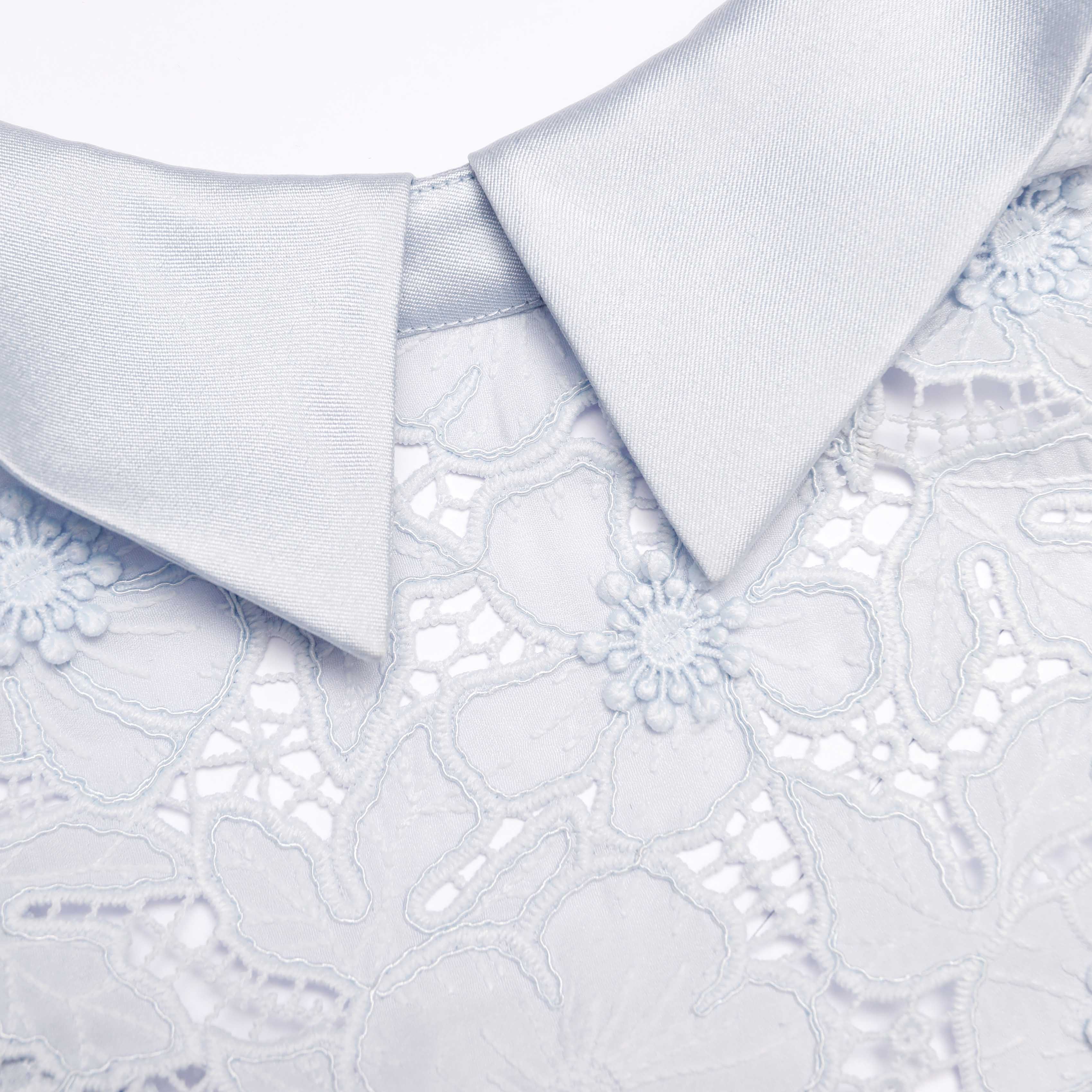 Blue Guipure Lace Mini Dress - Image 5