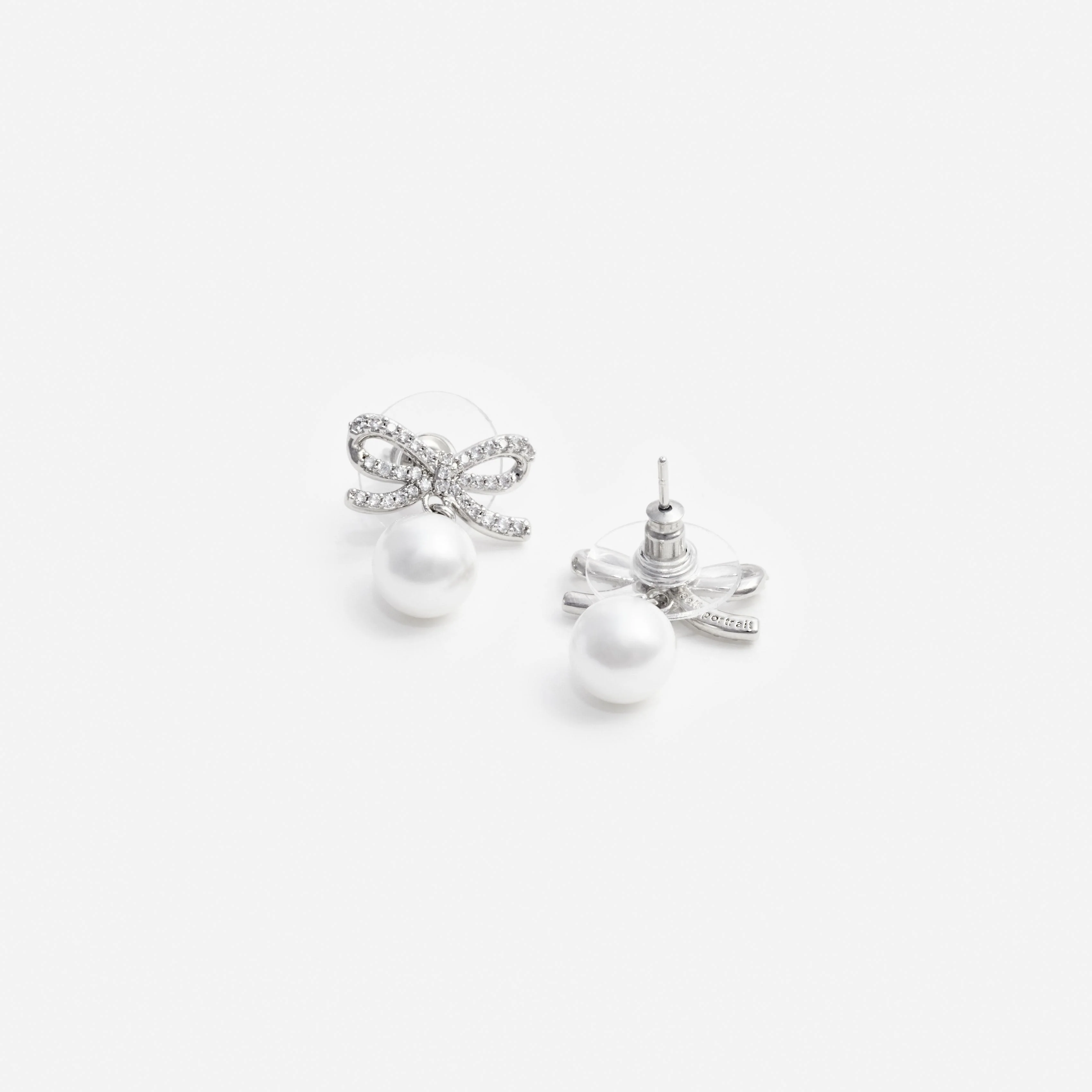 Bow Pearl Earrings - Image 3