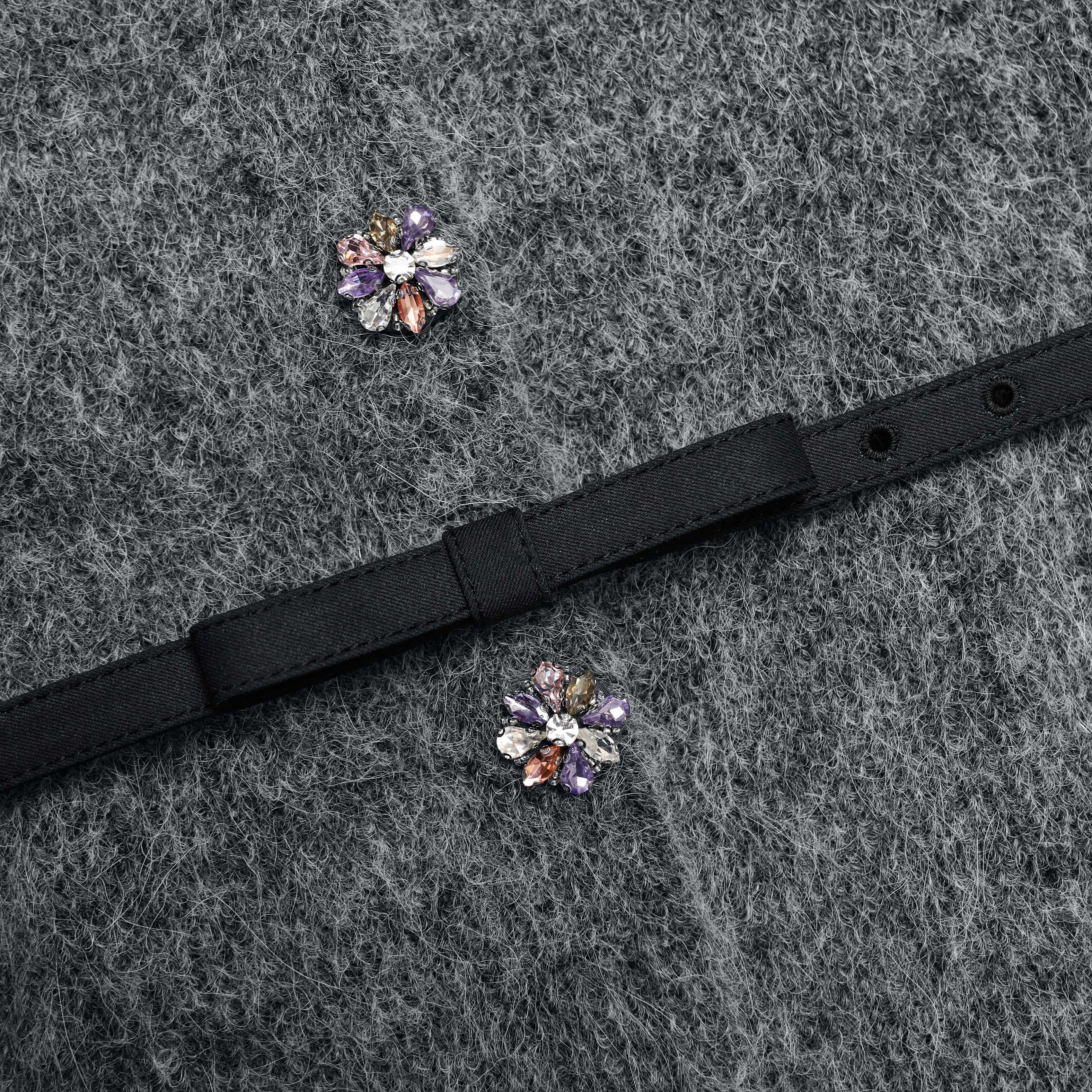 Charcoal Crystal Trim Cardigan - Image 5