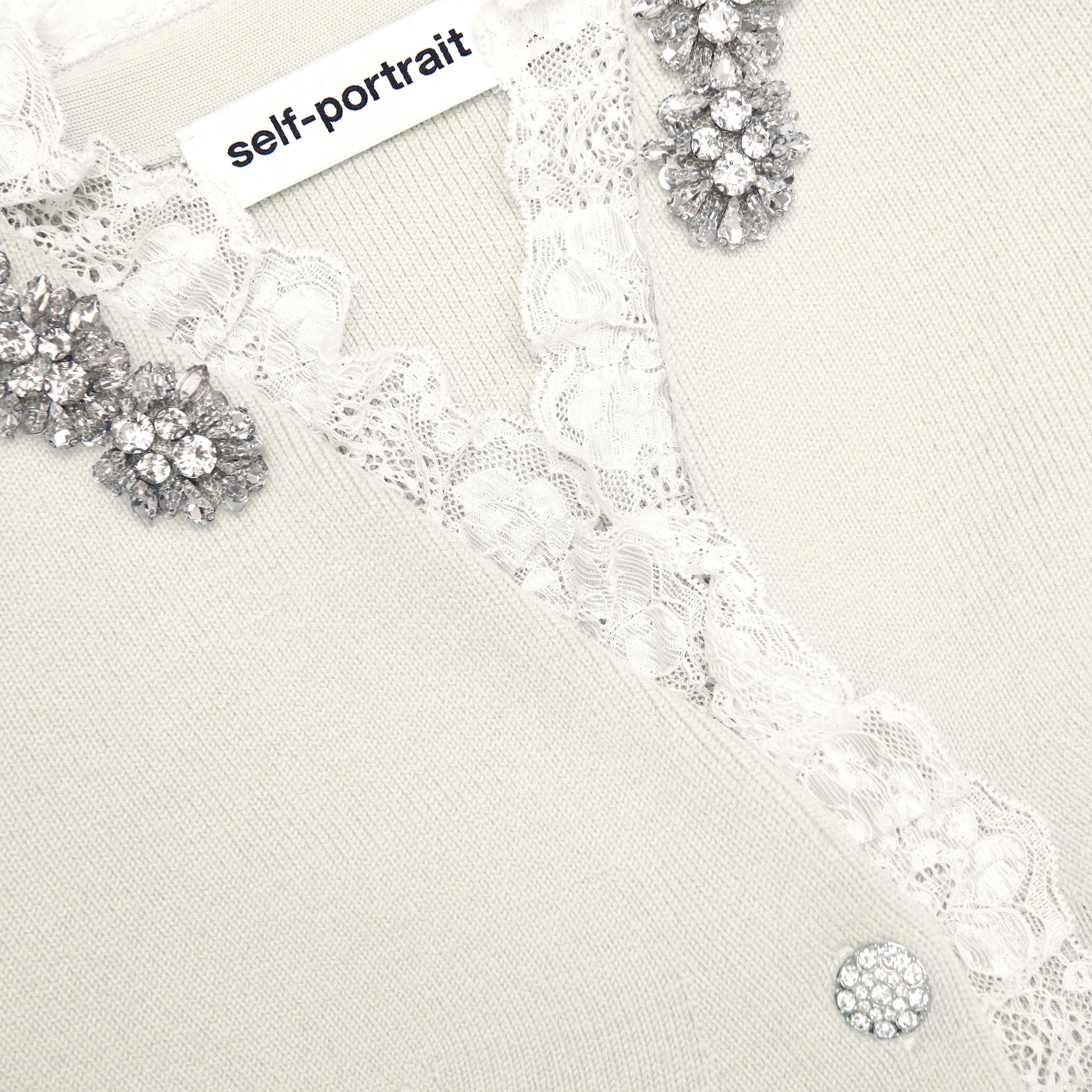 Cream Crystal Trim Cardigan - Image 5