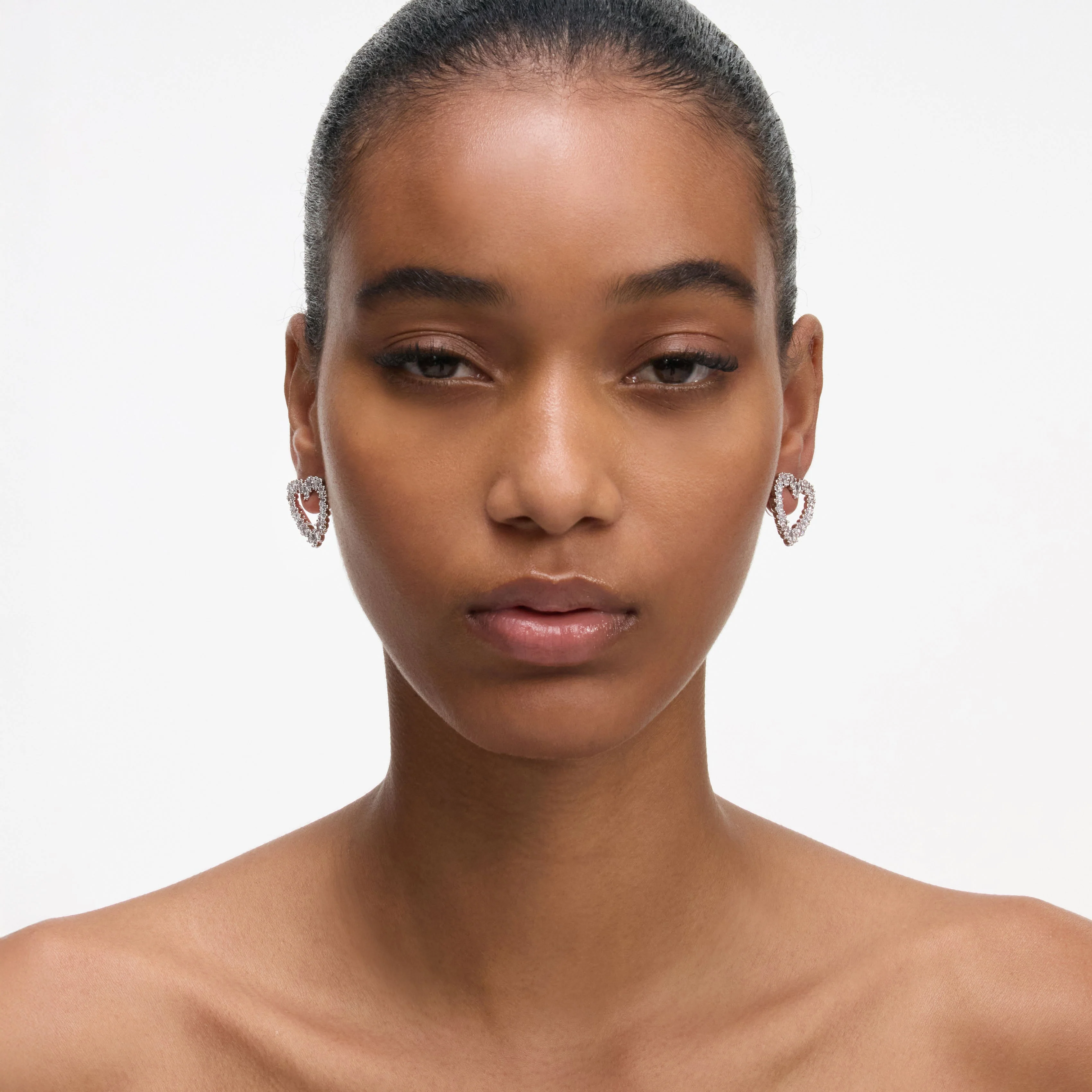 Mini Crystal Heart Earrings - Image 4