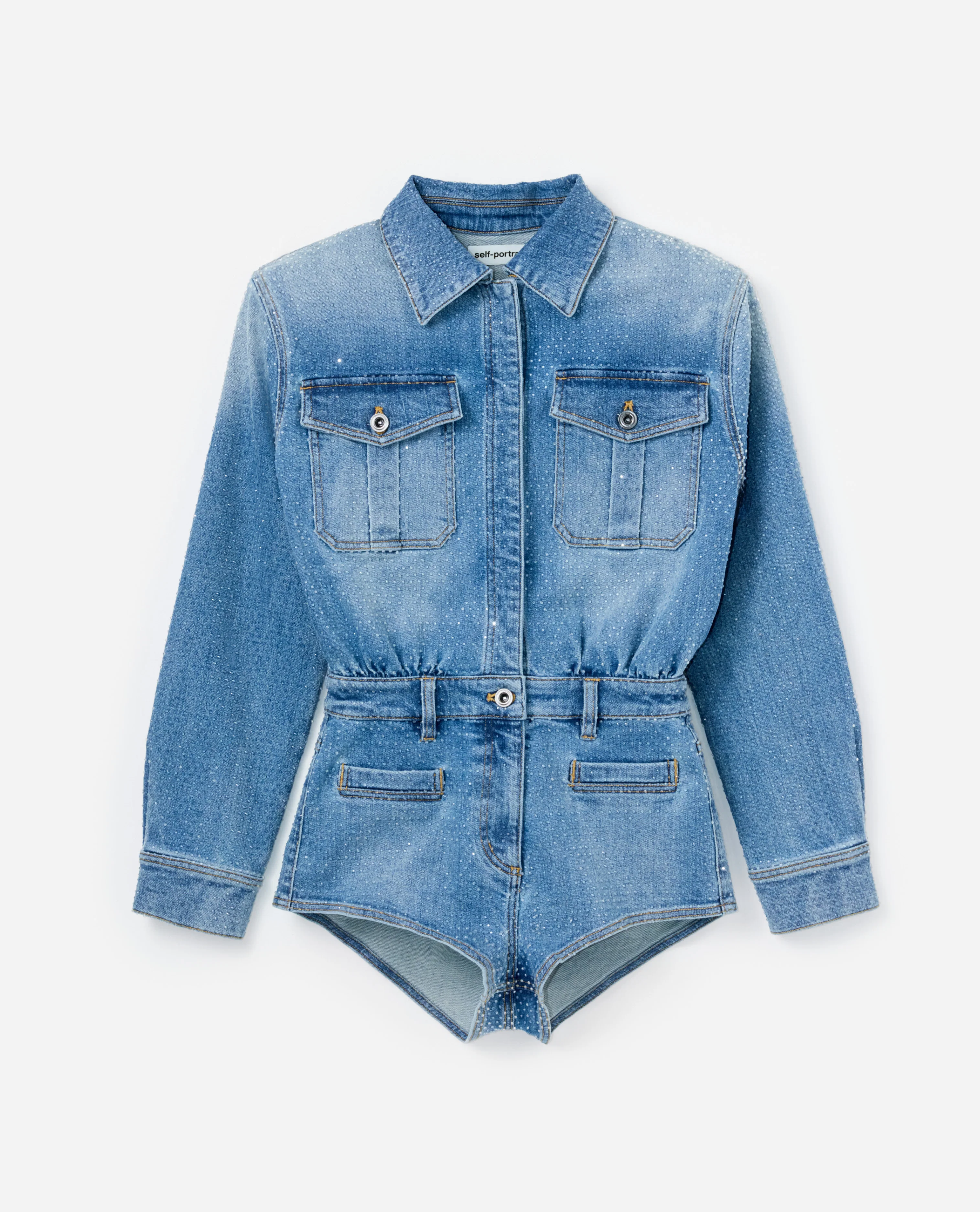 Rhinestone Denim Playsuit - Image 7