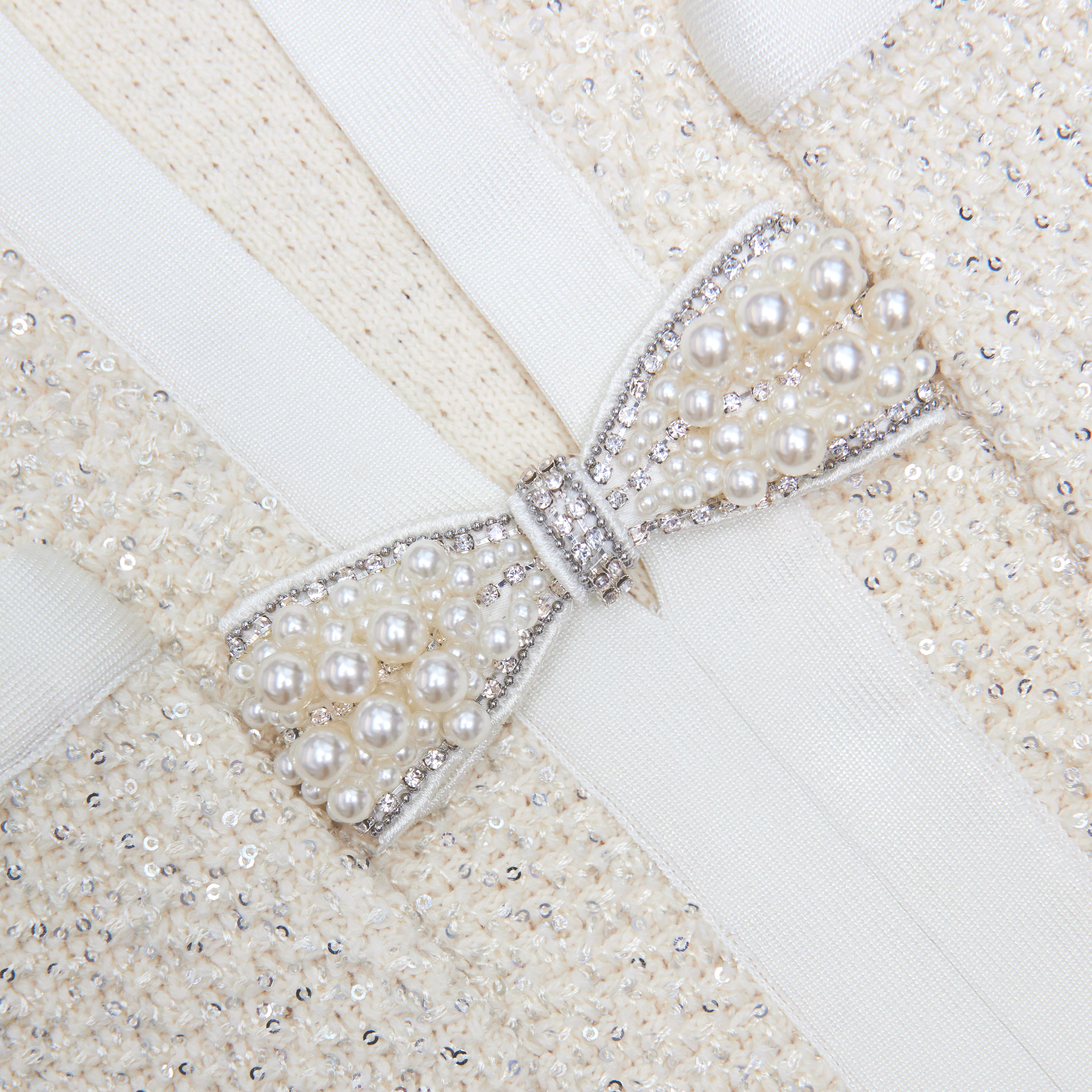 Cream Sequin Knit Top - Image 5