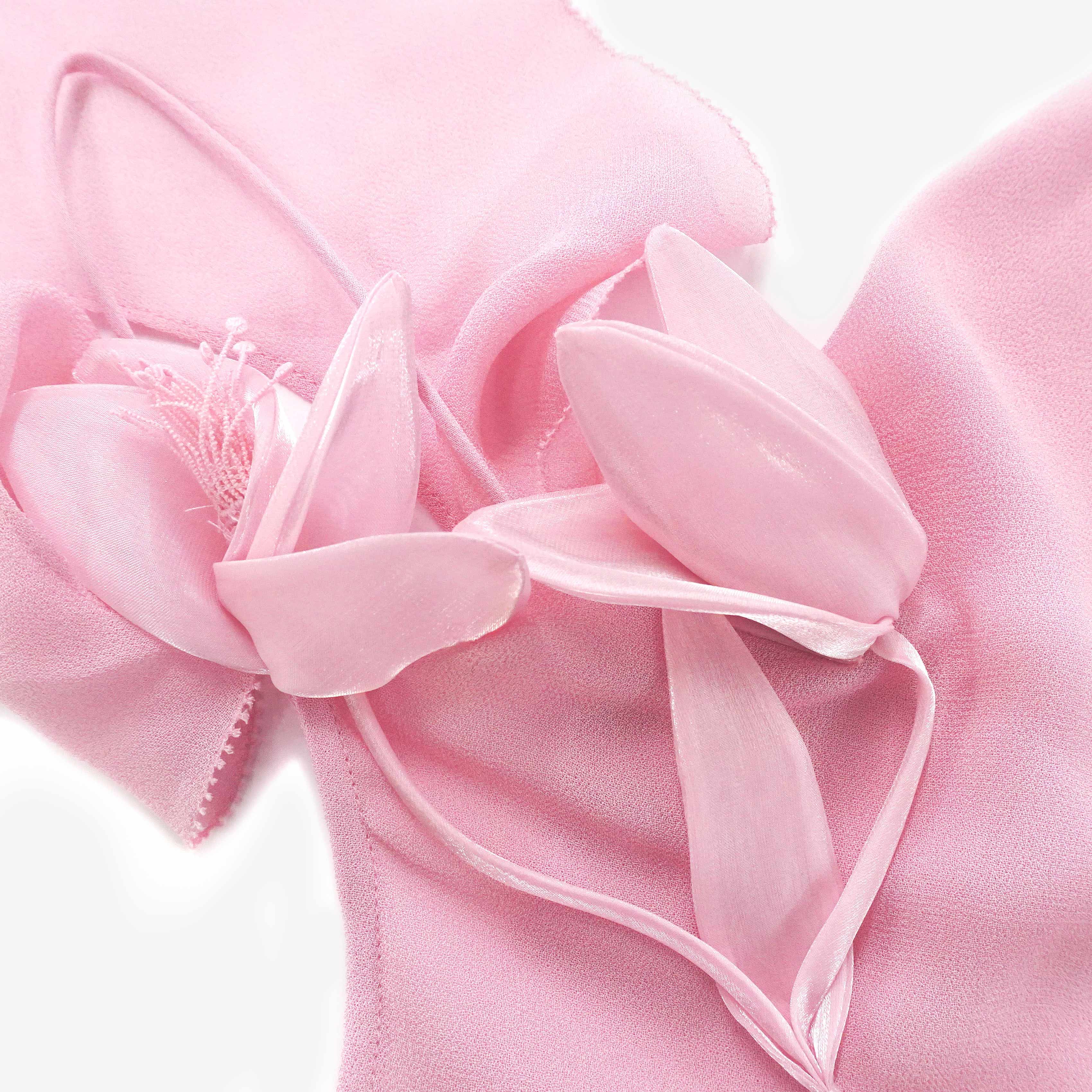 Pink Georgette Flower Maxi Dress - Image 5