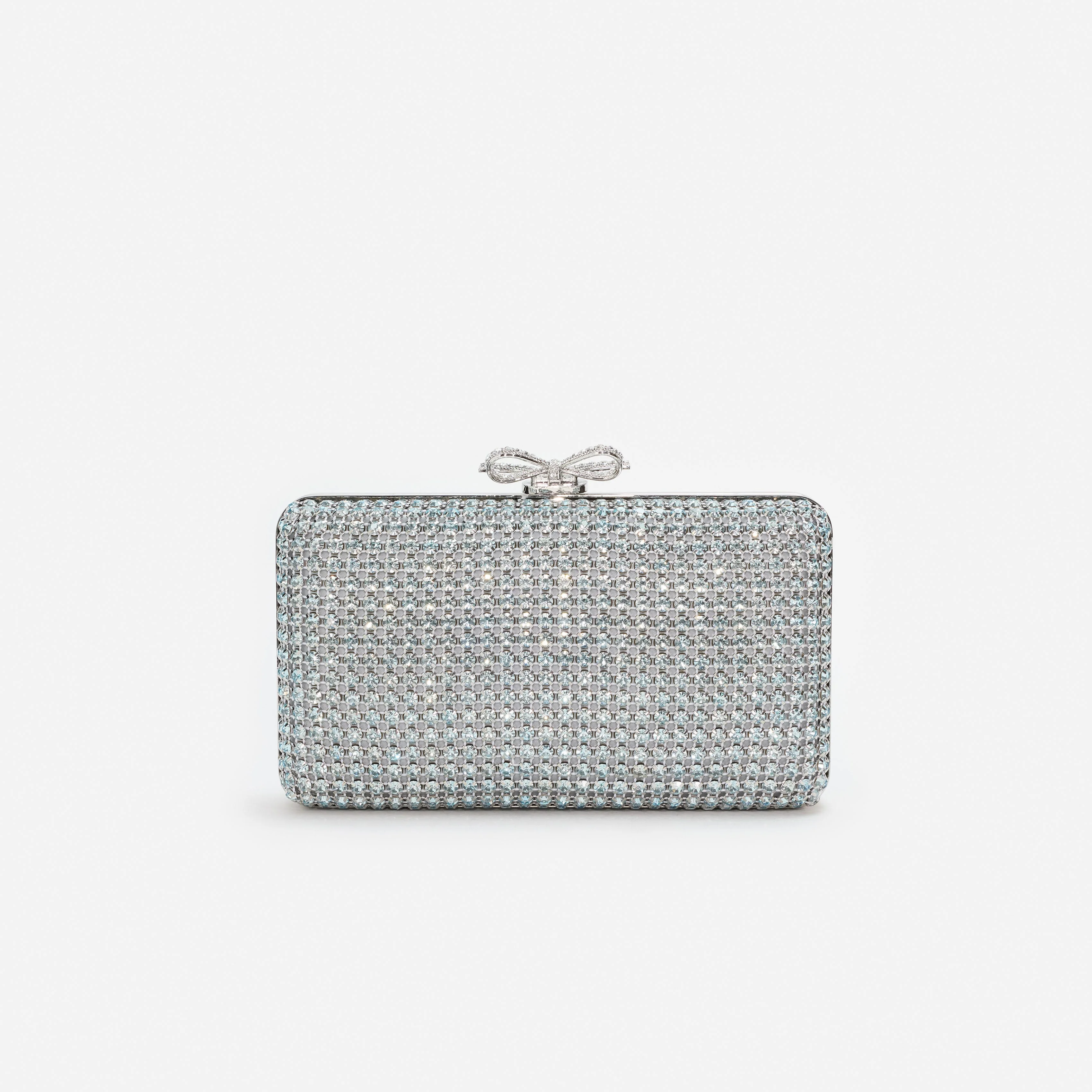Blue Crystal Chainmail Clutch Bag - Image 3