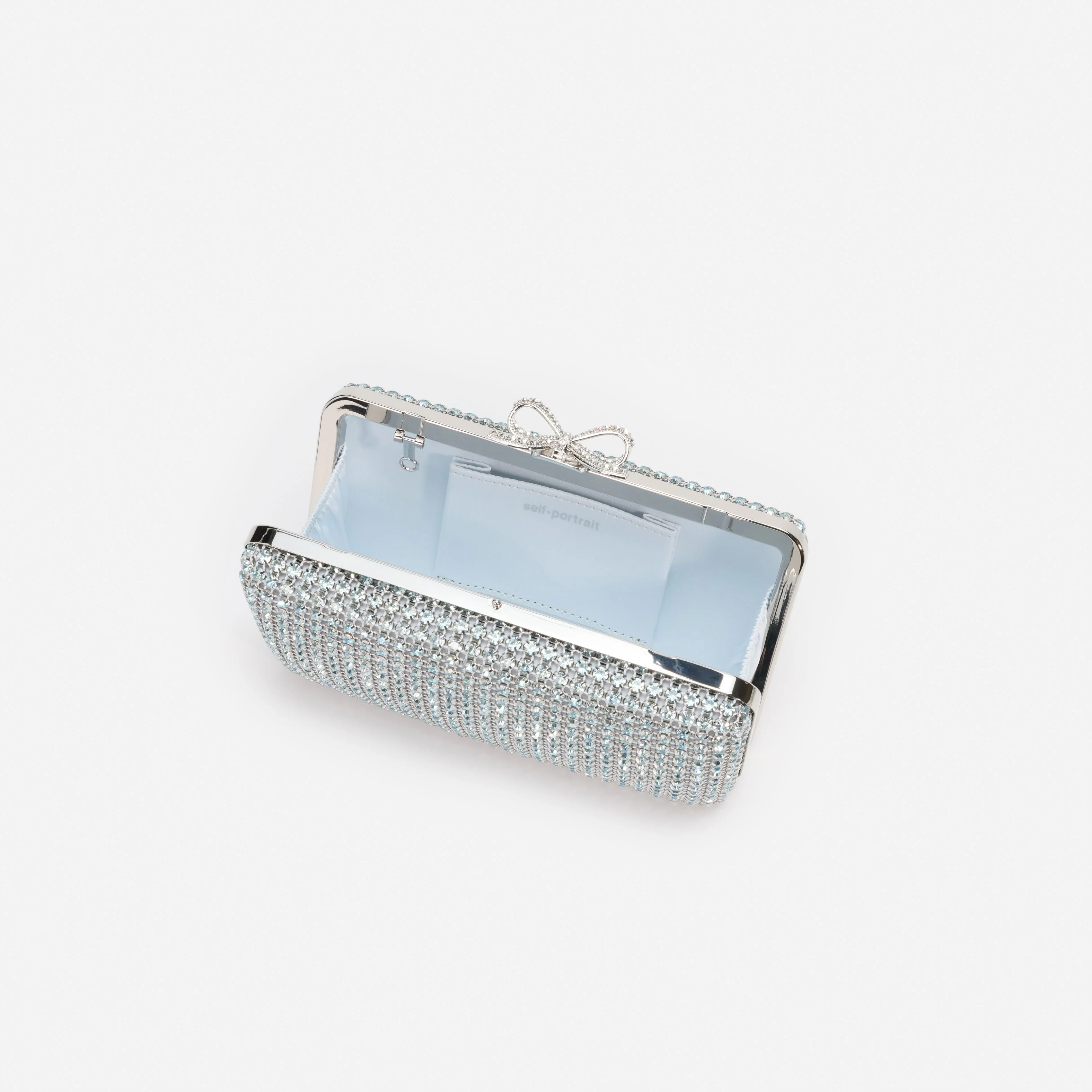 Blue Crystal Chainmail Clutch Bag - Image 5