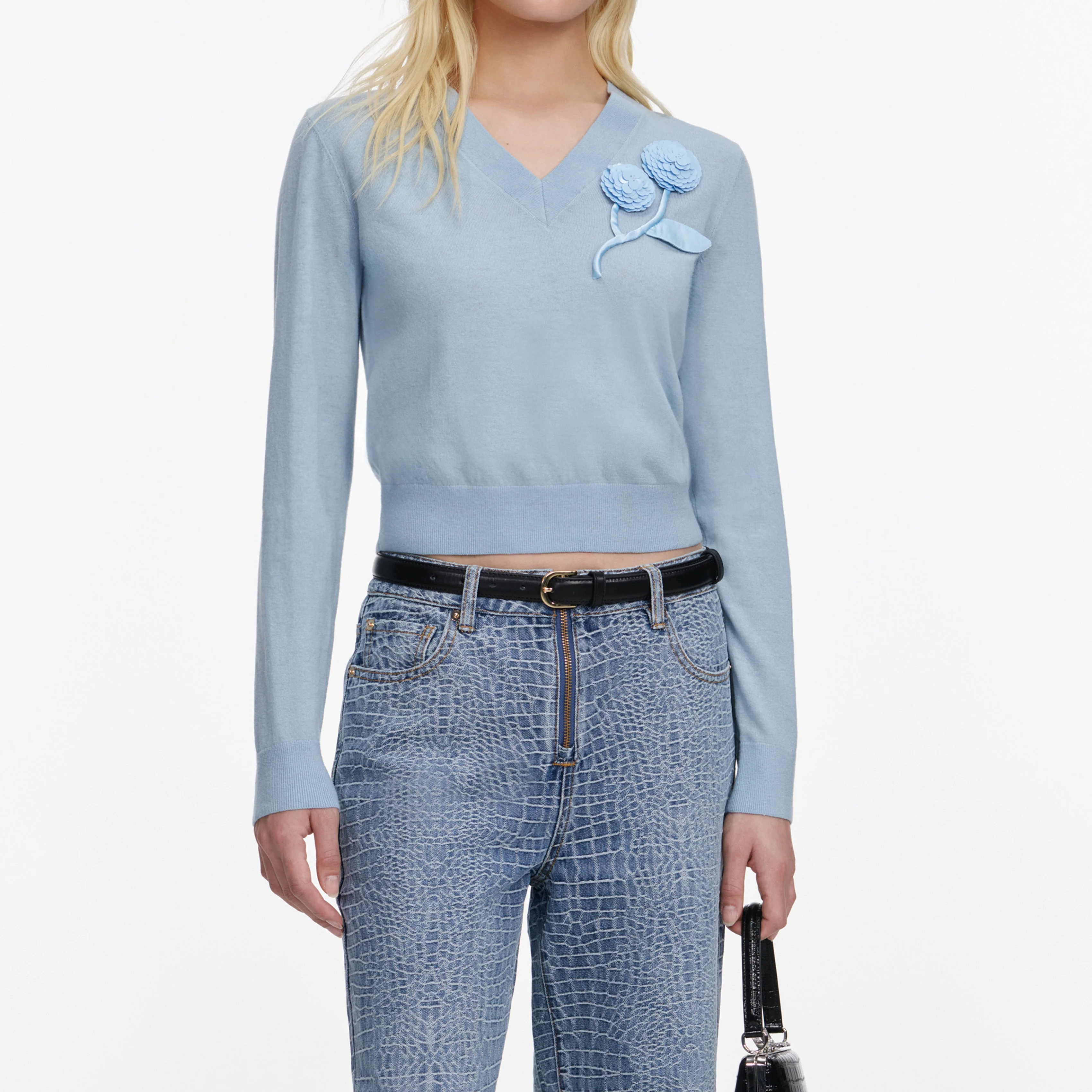 Blue Rose Wool Jumper - Image 4