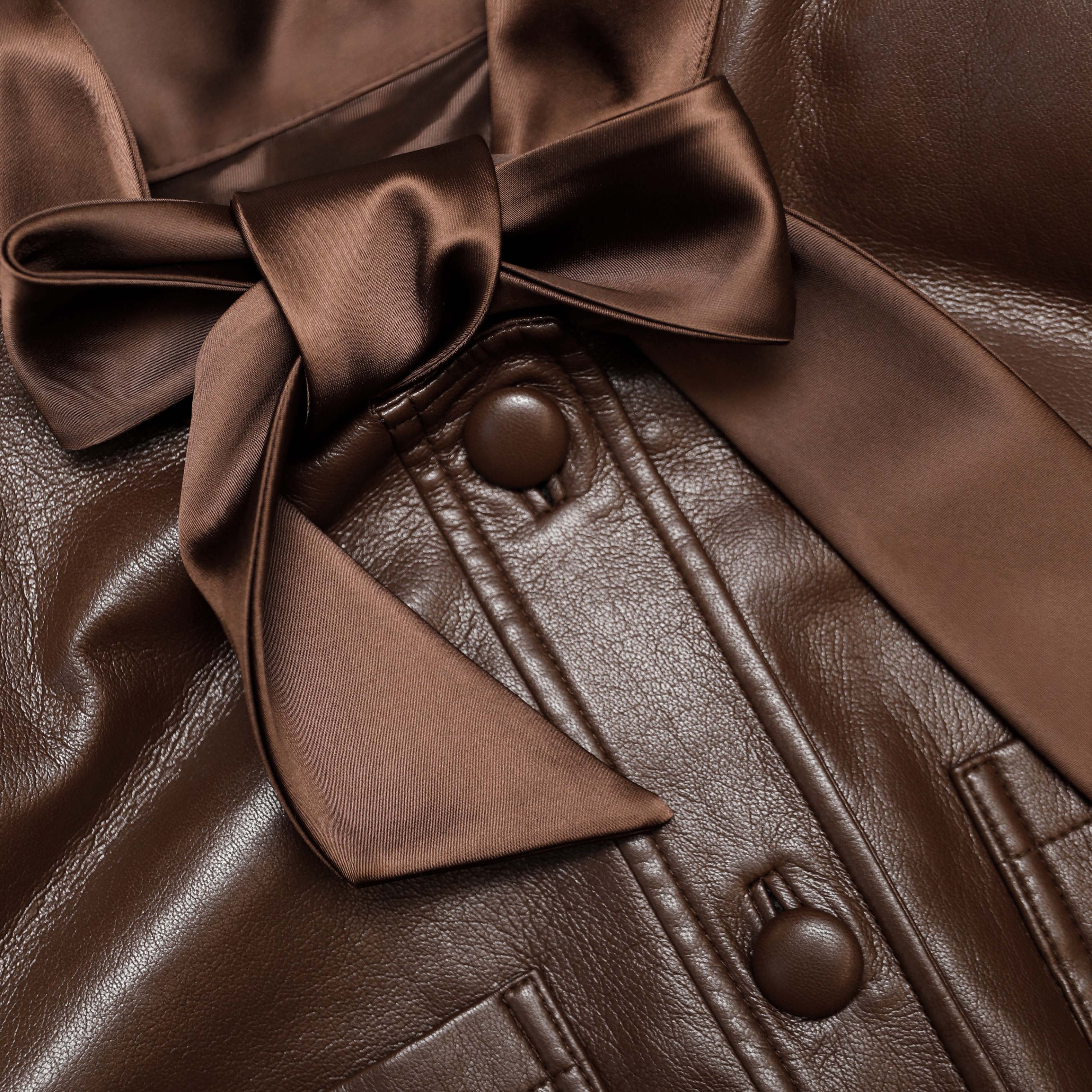 Brown Faux Leather Playsuit - Image 5