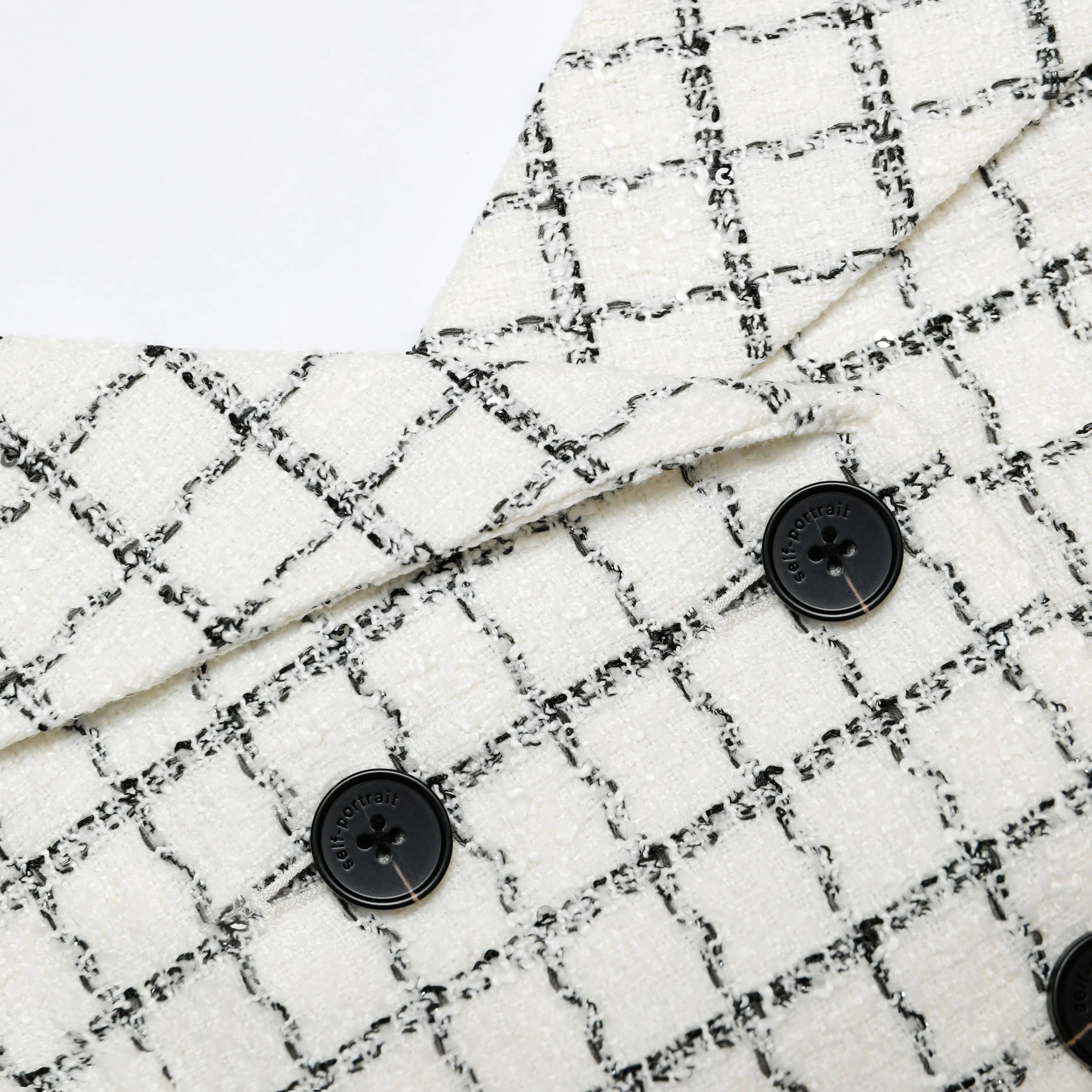 Check Boucle Satin Maxi Dress - Image 5