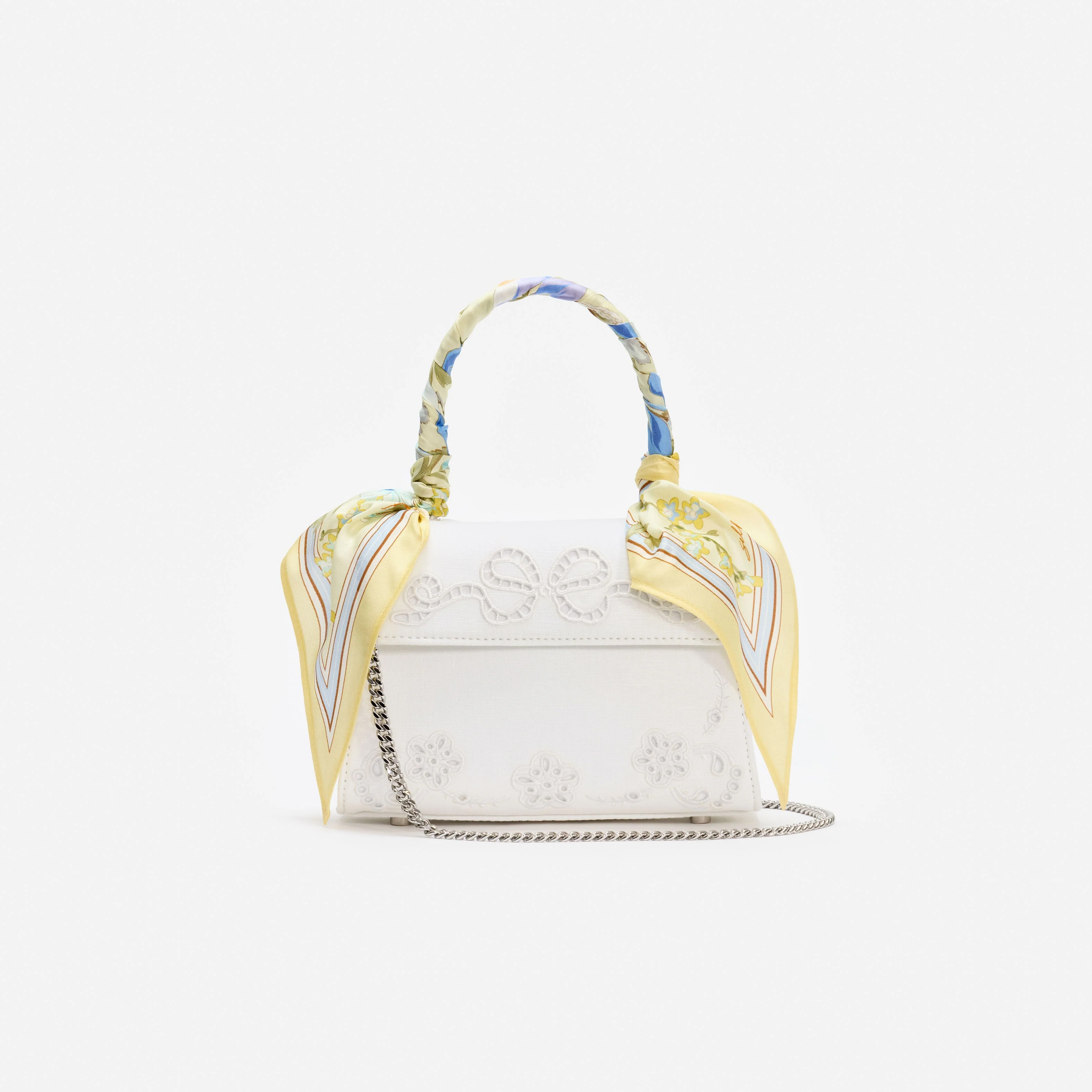 Cream Linen Yellow Floral Mini Bag - Image 4
