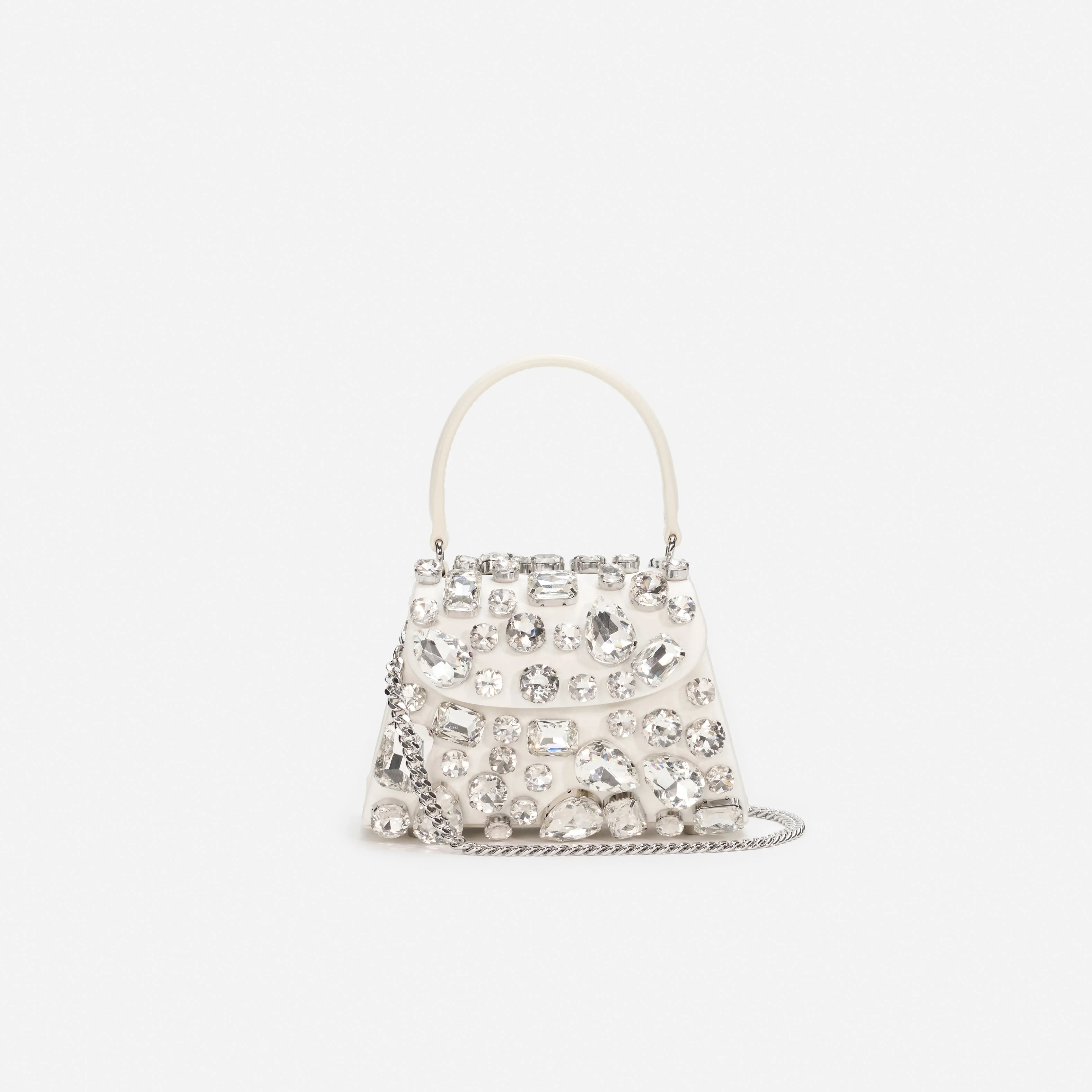 Cream Multi Crystal Mini Bag - Image 4